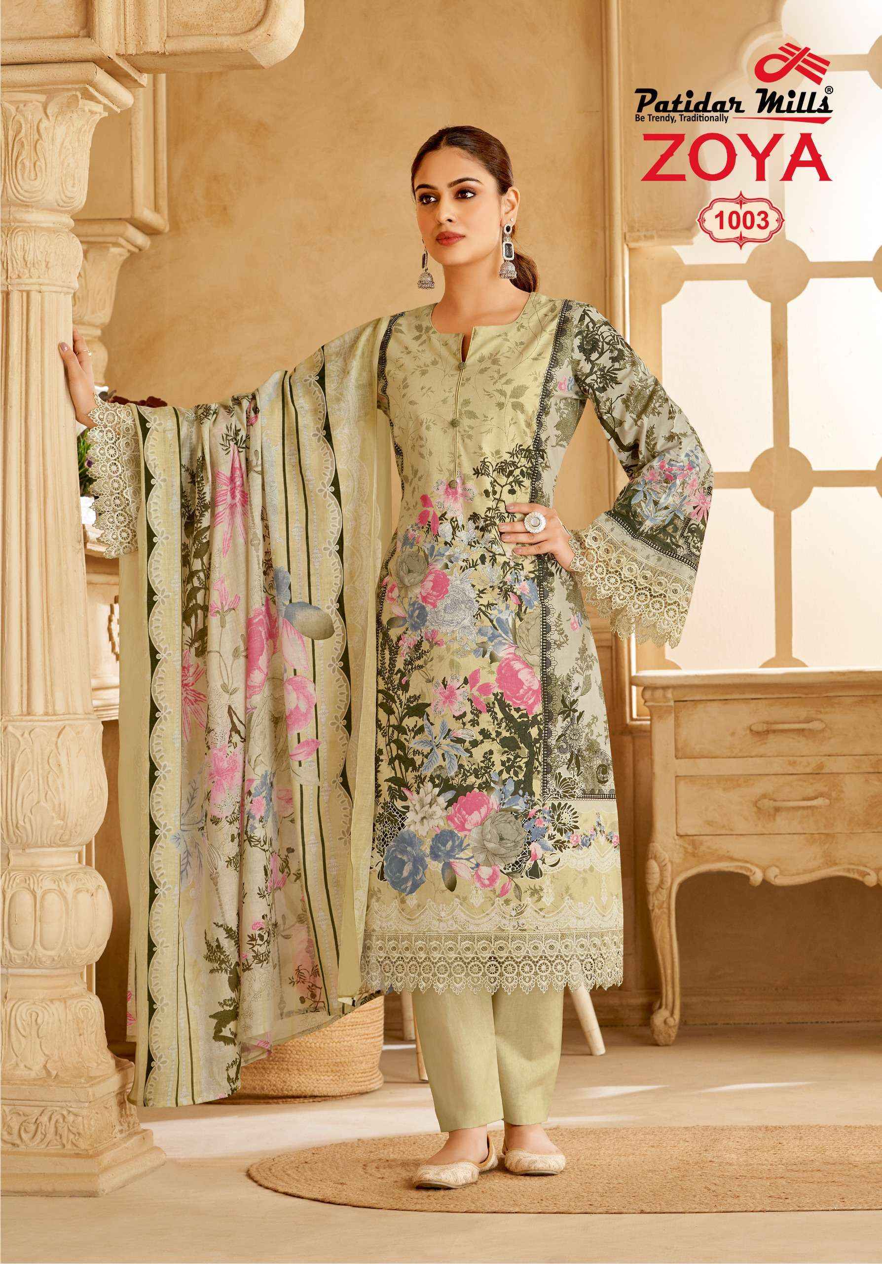 PATIDAR MILLS ZOYA VOL 1 WHOLESALE KARACHI COTTON PRINT DRESS MATERIAL ( 8 PCS CATALOGUE )
