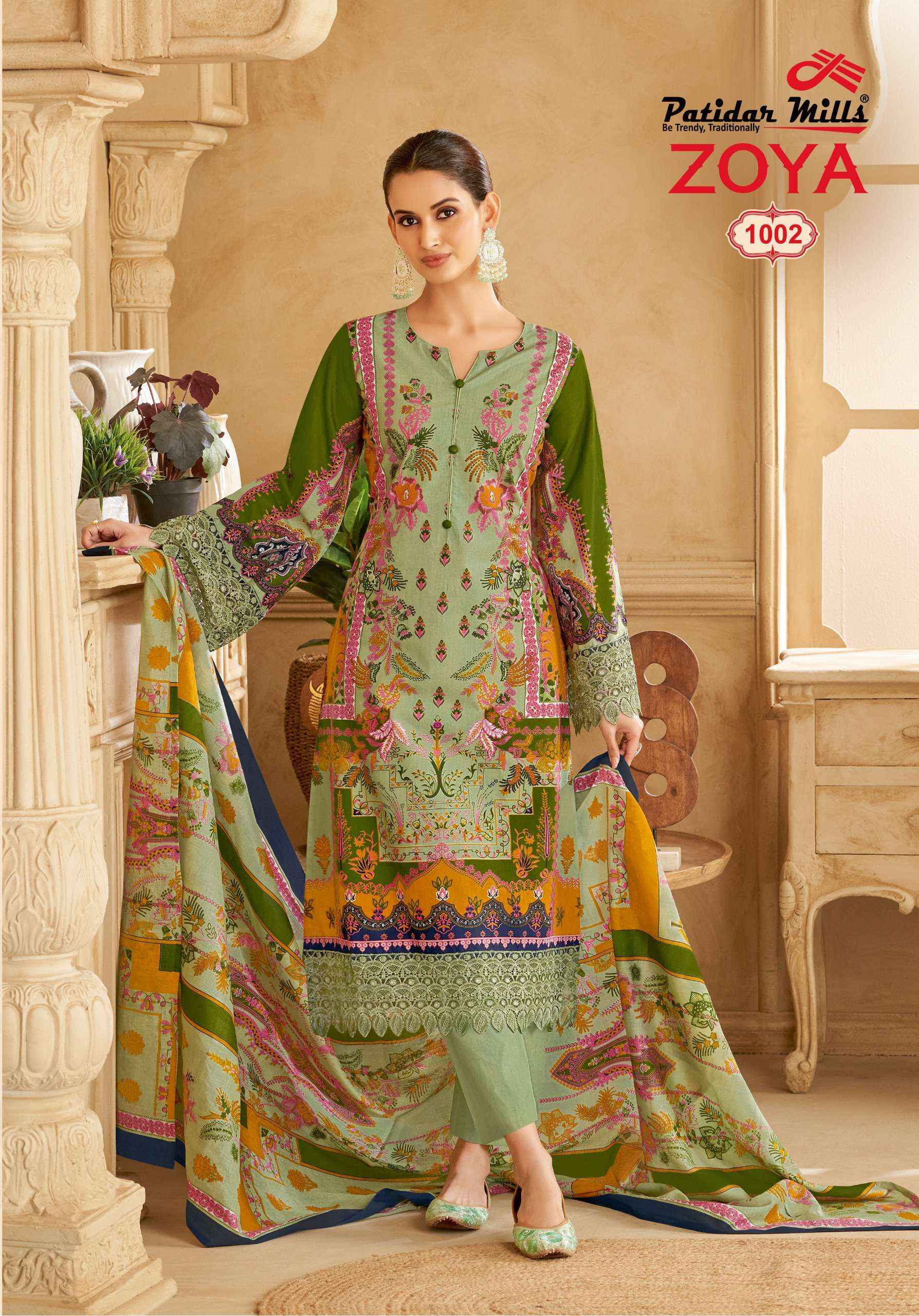 PATIDAR MILLS ZOYA VOL 1 WHOLESALE KARACHI COTTON PRINT DRESS MATERIAL ( 8 PCS CATALOGUE )