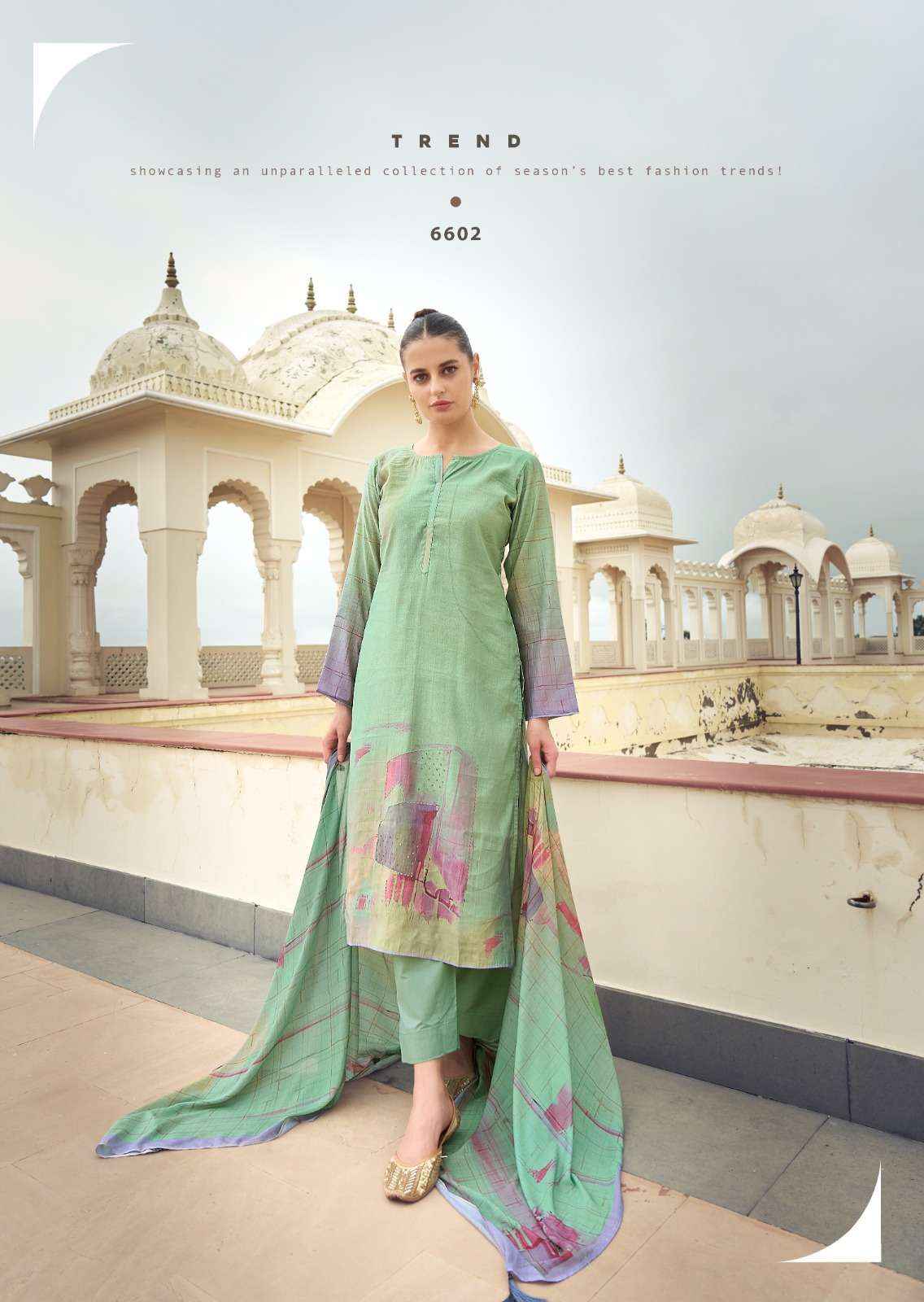 PRM TRENDZ EKNOOR MUSLIN SILK DIGITAL PRINT WITH FANCY SUIT SALWAR KAMEEZ WHOLESALE PRICE ( 6 PCS CATALOG )