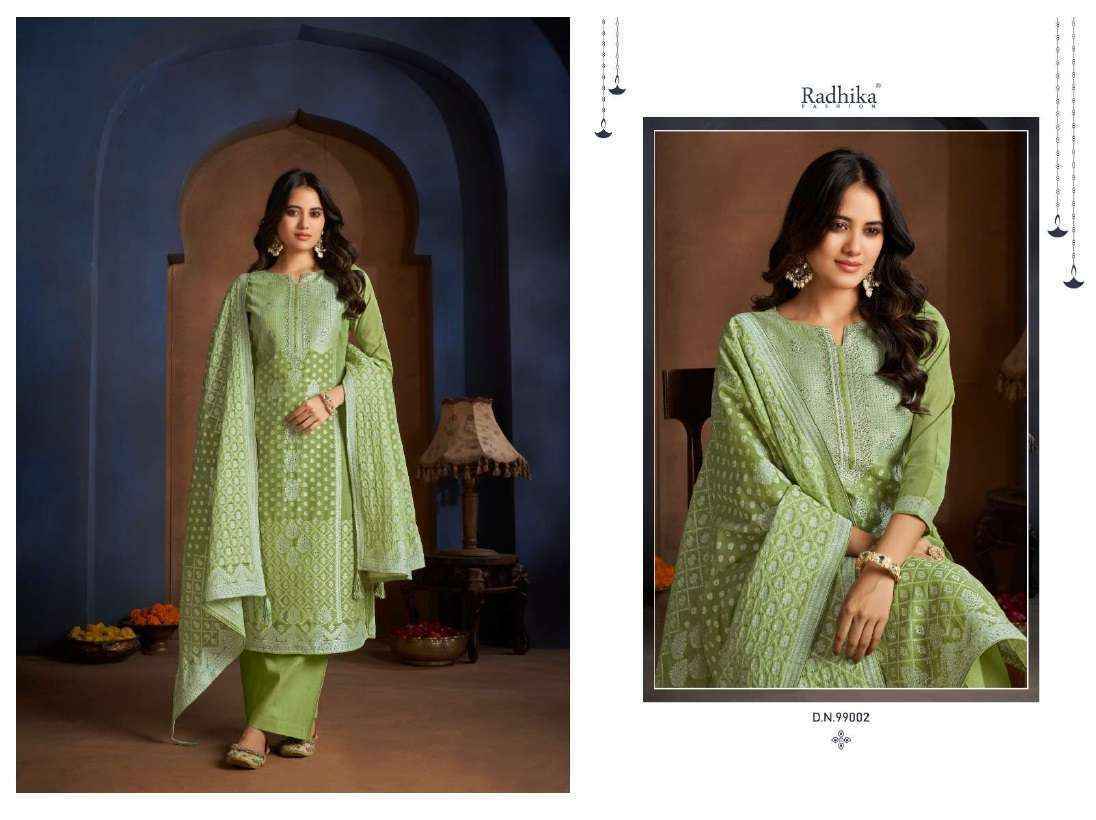 Radhika Fashion Azara Banarasi Adha Cotton Jacquard Salwar Kameez Wholesale Price ( 6 Pcs Catalog )