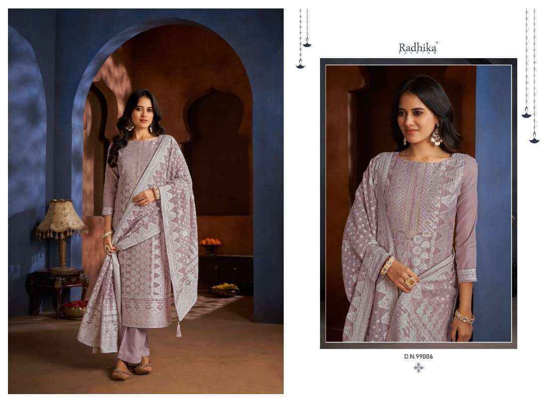 Radhika Fashion Azara Banarasi Adha Cotton Jacquard Salwar Kameez Wholesale Price ( 6 Pcs Catalog )