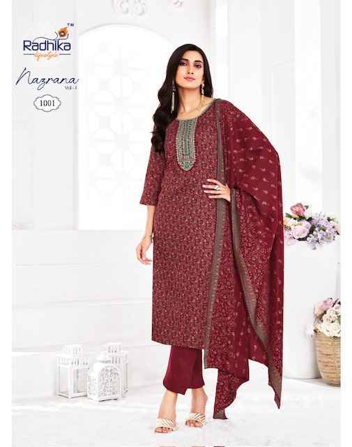 Radhika Lifestyle Nazrana Vol 1 Readymade Jam Satin Wholesale Price ( 6 Pcs Catalog )