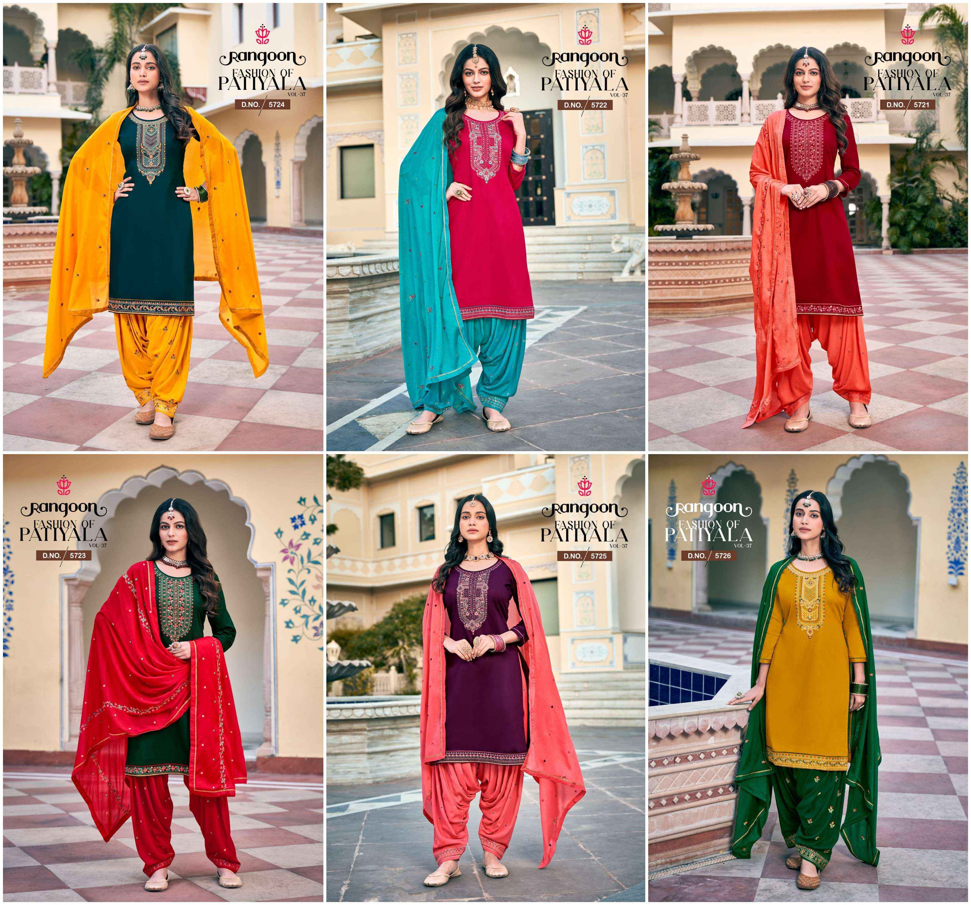 RANGOON FASHION OF PATIYALA VOL 37 SILK READY MADE SUIT (  6 PCS CATALOGUE )