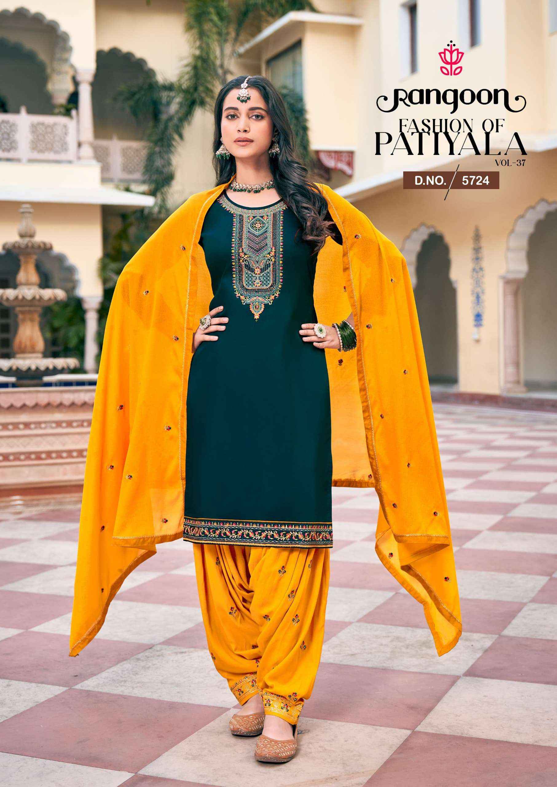 RANGOON FASHION OF PATIYALA VOL 37 SILK READY MADE SUIT (  6 PCS CATALOGUE )