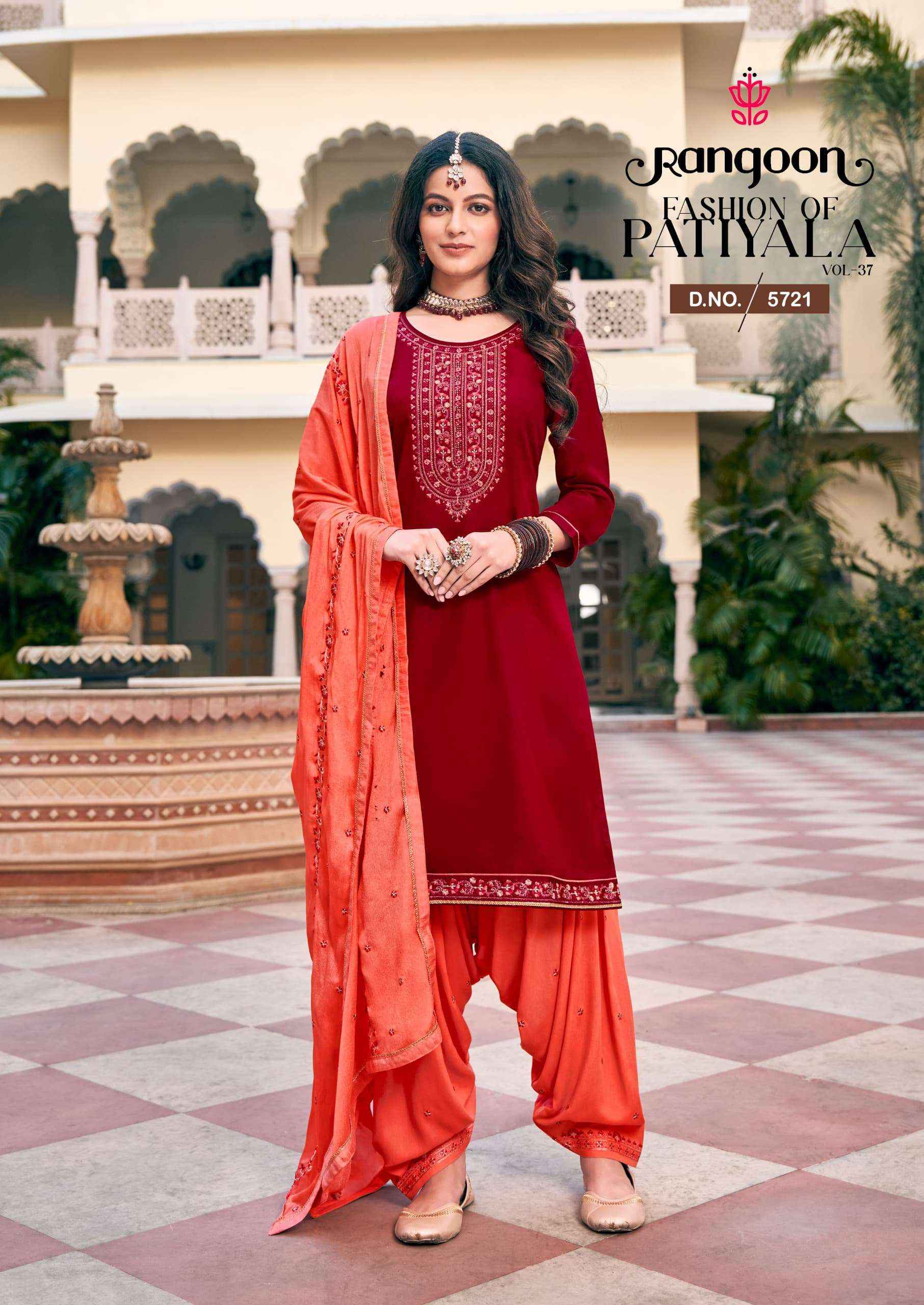RANGOON FASHION OF PATIYALA VOL 37 SILK READY MADE SUIT (  6 PCS CATALOGUE )