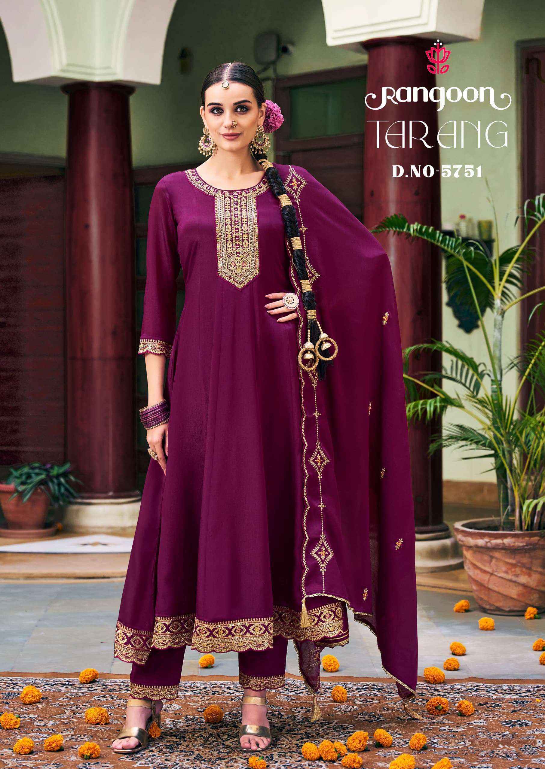 Rangoon Tarang Readymade Chinon Silk Suit Wholesale Price ( 4 Pcs Catalog )