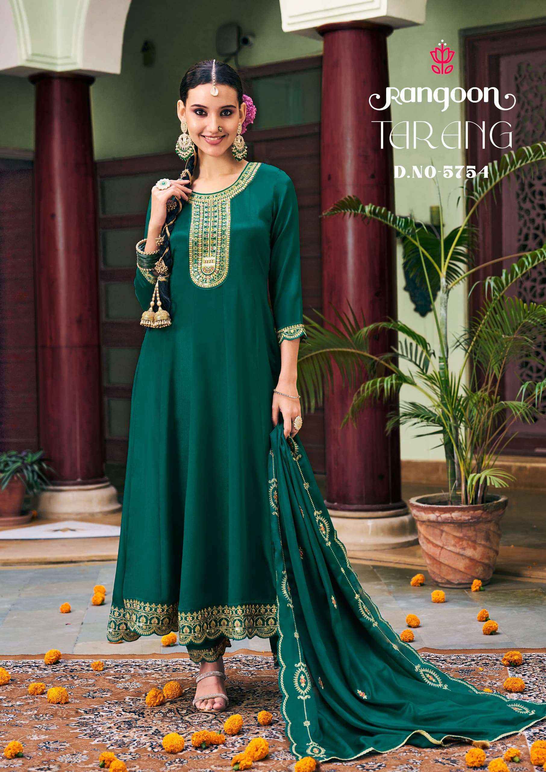 Rangoon Tarang Readymade Chinon Silk Suit Wholesale Price ( 4 Pcs Catalog )