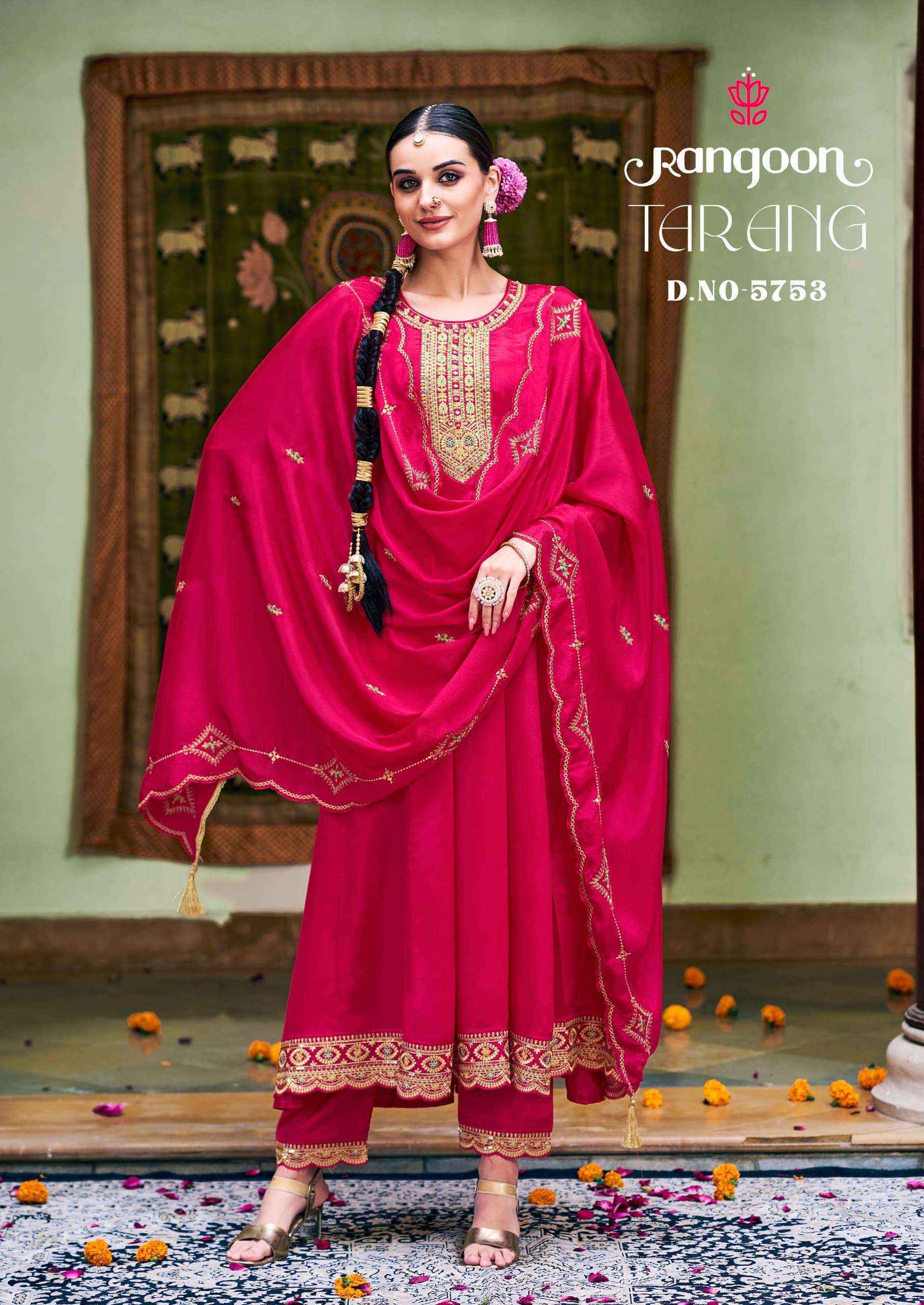 Rangoon Tarang Readymade Chinon Silk Suit Wholesale Price ( 4 Pcs Catalog )