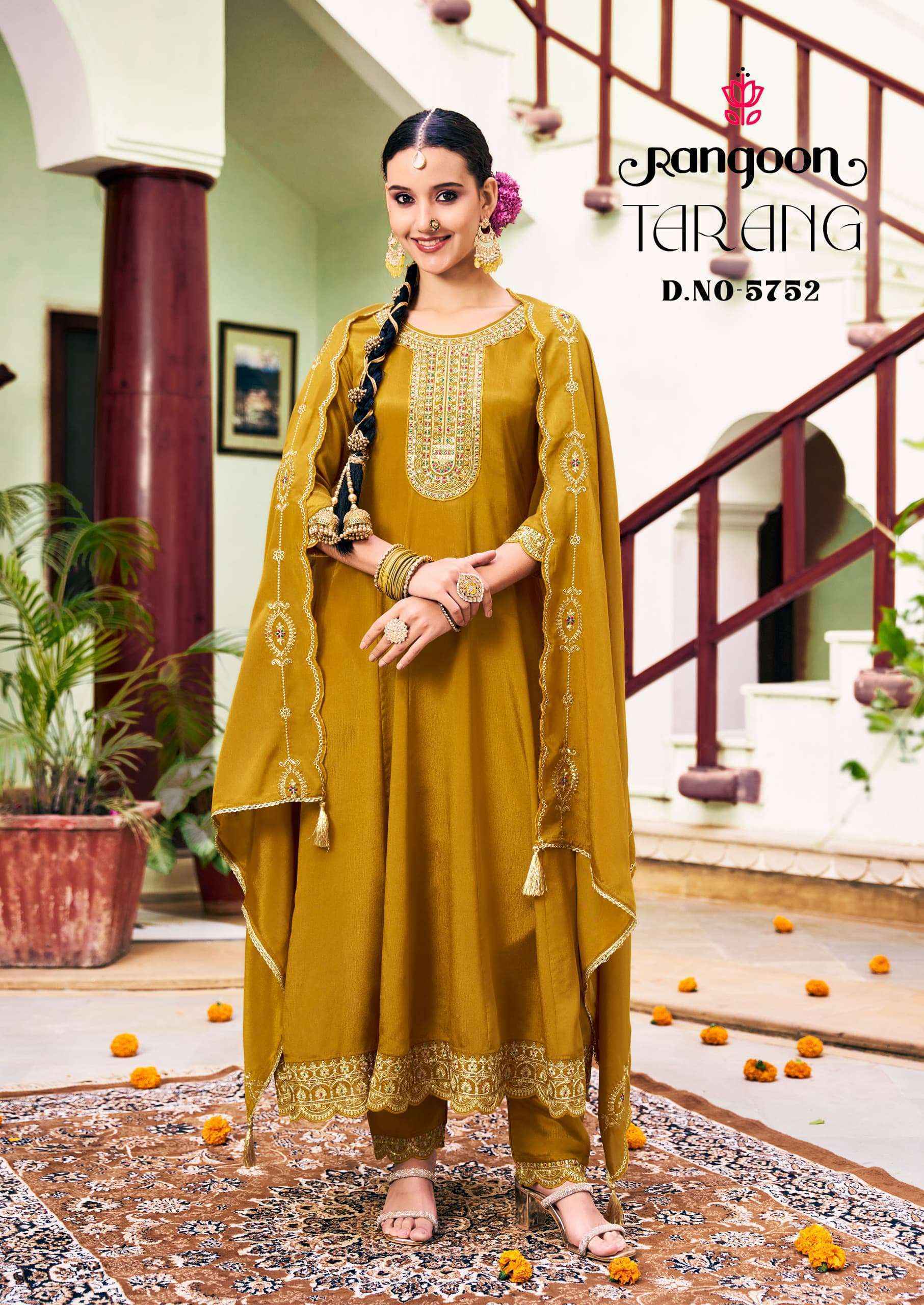 Rangoon Tarang Readymade Chinon Silk Suit Wholesale Price ( 4 Pcs Catalog )