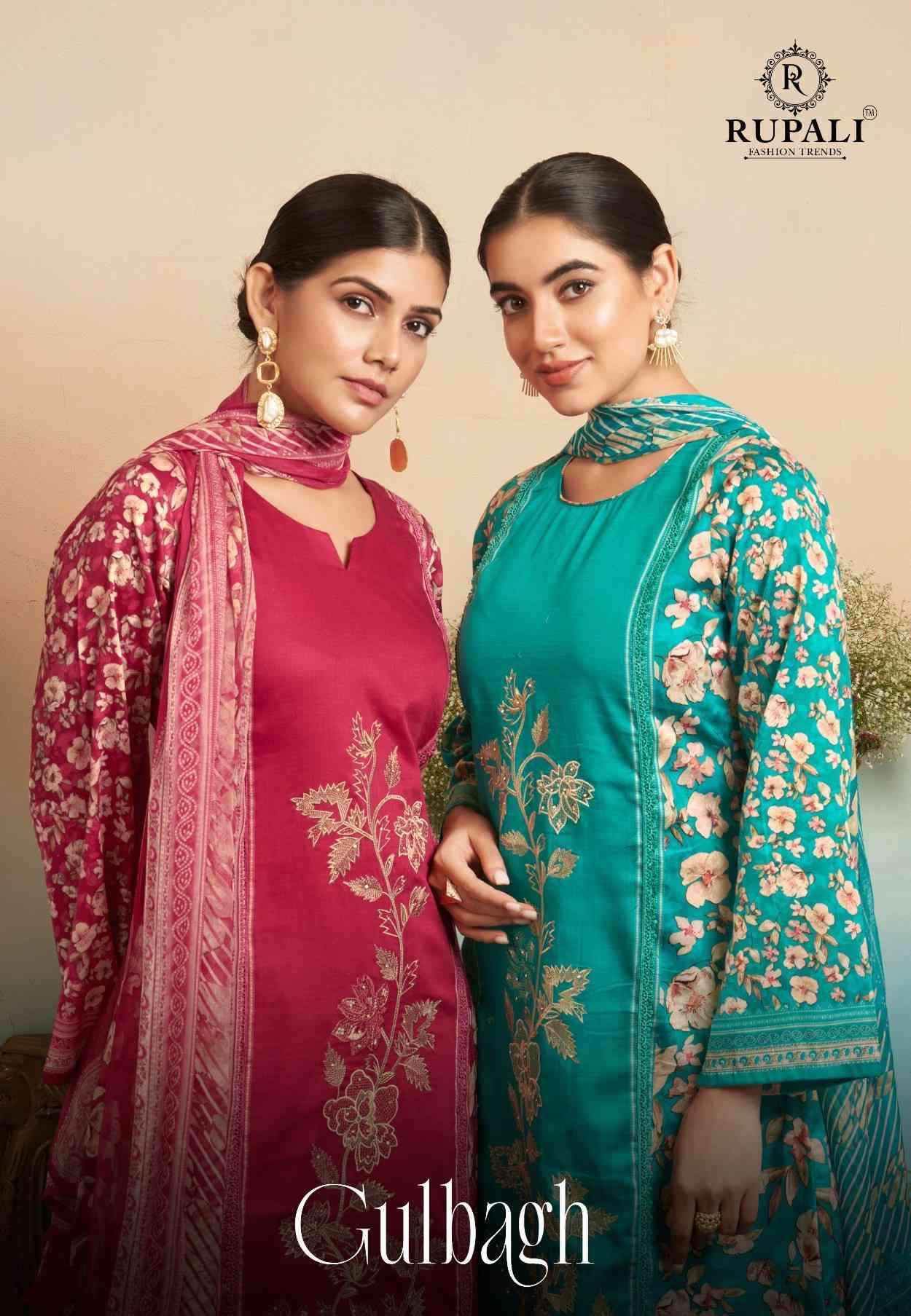 Rupali Fashion Gulbagh Pure Jam Satin Fancy Suit Salwar Kameez Wholesale Price ( 4 Pcs Catalog )