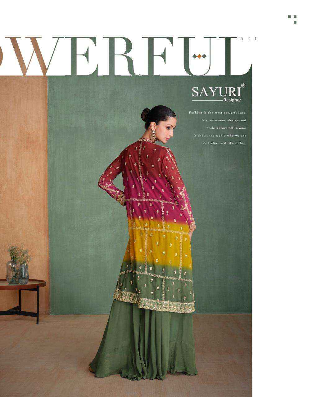 SAYURI DESIGNER ZARI WHOLESALE GEORGETTE DESIGNER PARTY WEAR SUIT ( 2 PCS CATALOGUE )