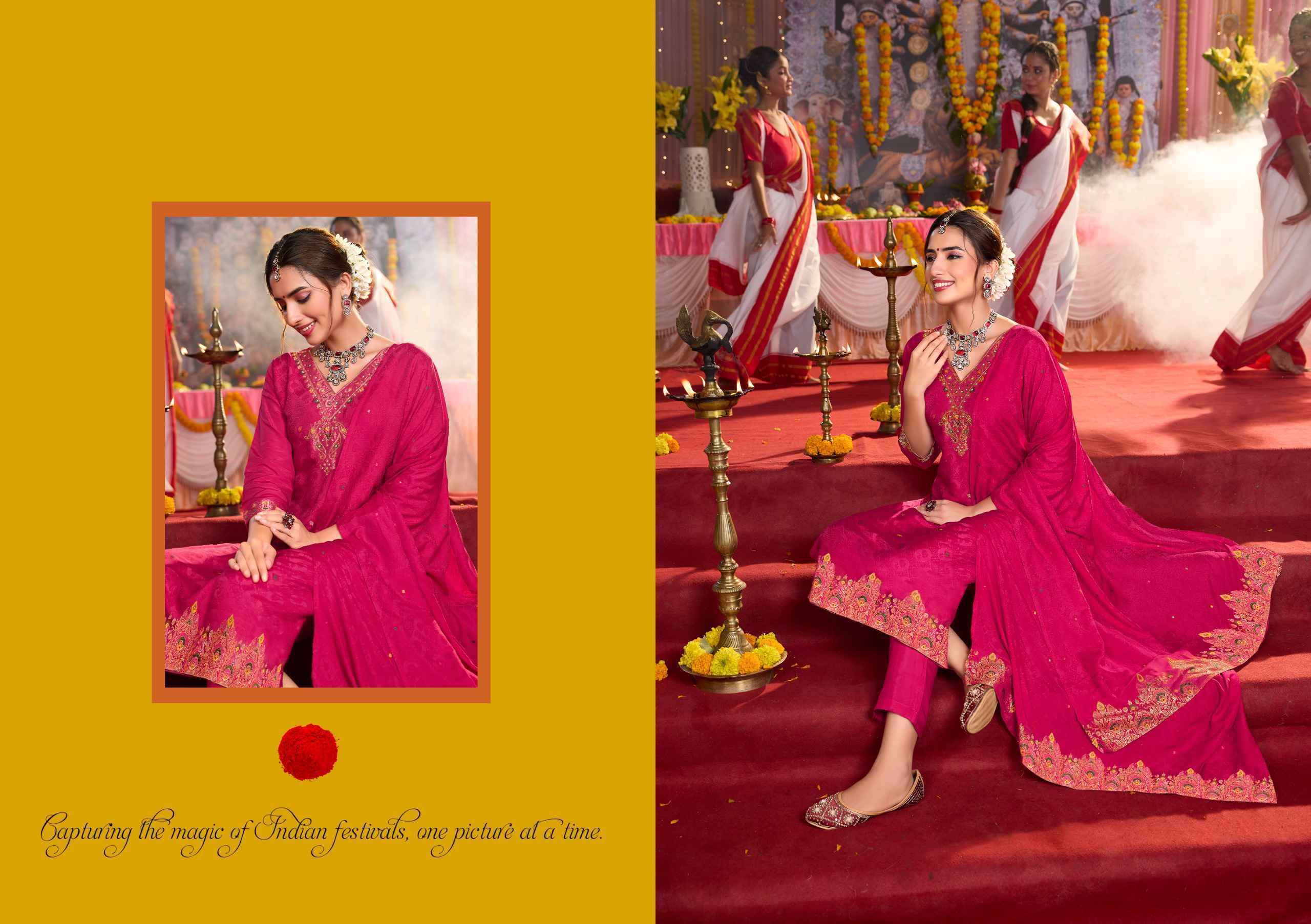 Sayuri Rang Rasiya 5656 And 5657 Colors Partywear Gown Wholesale Price ( 4 Pcs Catalog )