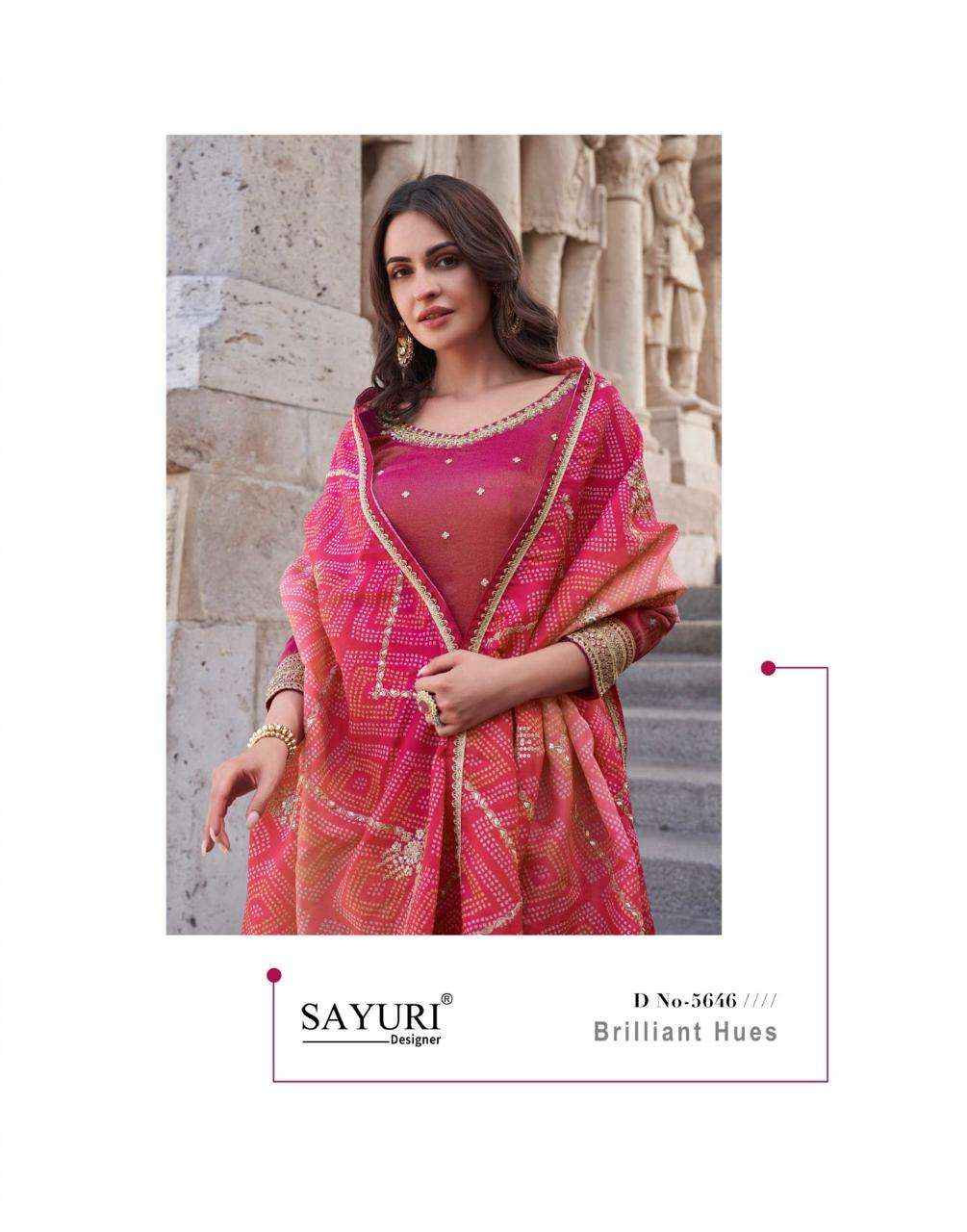 Sayuri Sakhi Nx 5646 To 5648 Designer Palazzo Style Suit Latest Dress Material Wholesale Price ( 3 Pcs Catalog )