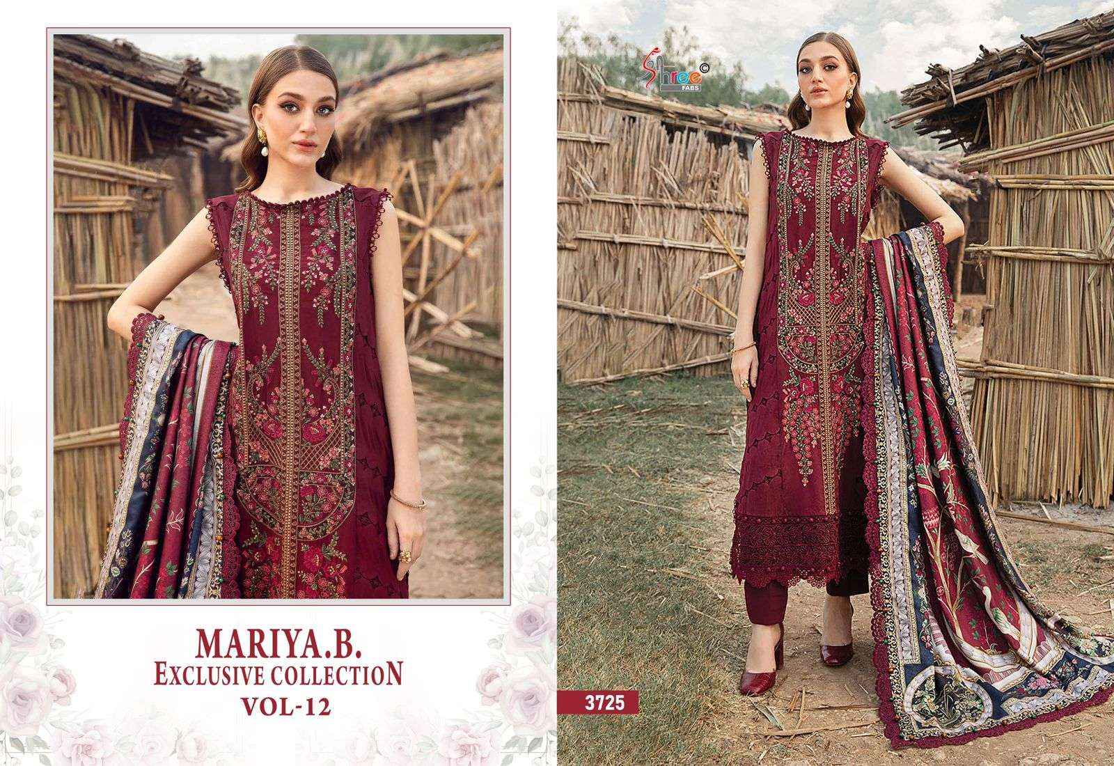 SHREE FABS MARIA B EXCLUSIVE COLLECTION VOL 12 RAYON DRESS MATERIAL ( 6 PCS CATALOG )