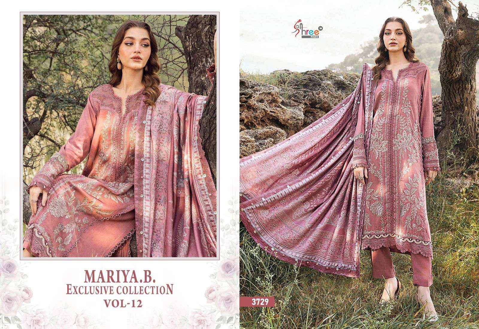 SHREE FABS MARIA B EXCLUSIVE COLLECTION VOL 12 RAYON DRESS MATERIAL ( 6 PCS CATALOG )