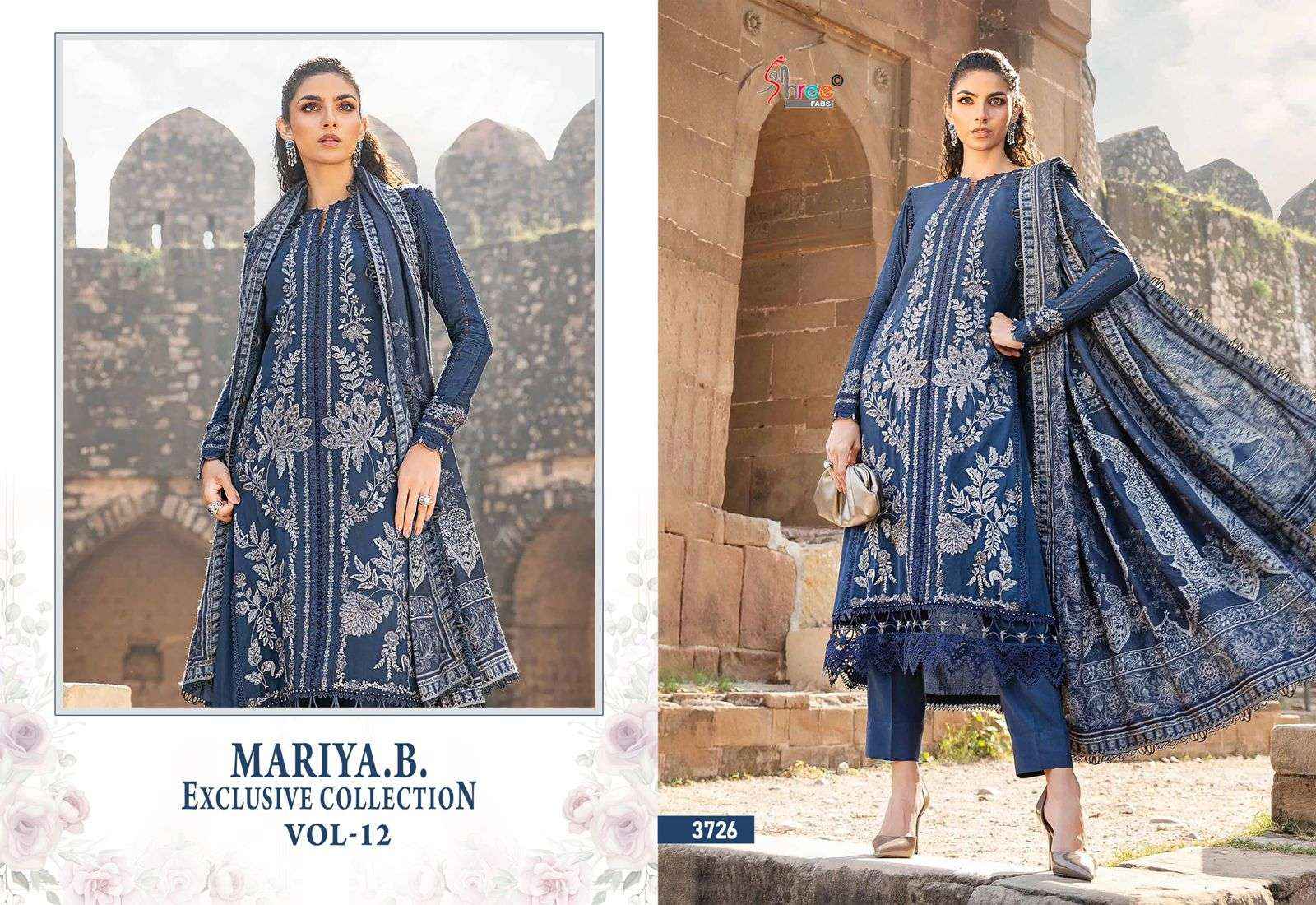 SHREE FABS MARIA B EXCLUSIVE COLLECTION VOL 12 RAYON DRESS MATERIAL ( 6 PCS CATALOG )