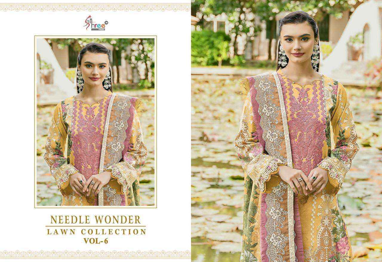 Shree Fabs Needle Wonder Lawn Collection Vol 6 Pakistani  Cotton Suit Salwar Kameez Wholesale Price ( 6 Pcs Catalog )