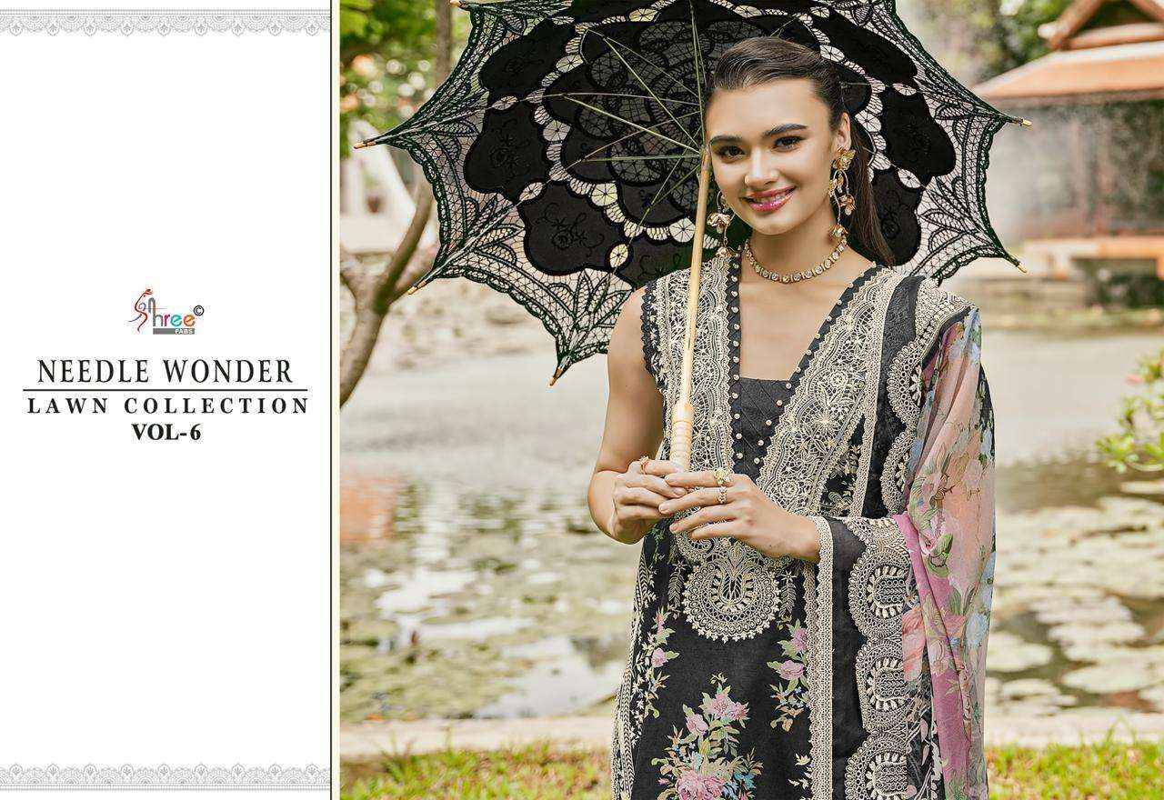 Shree Fabs Needle Wonder Lawn Collection Vol 6 Pakistani  Cotton Suit Salwar Kameez Wholesale Price ( 6 Pcs Catalog )