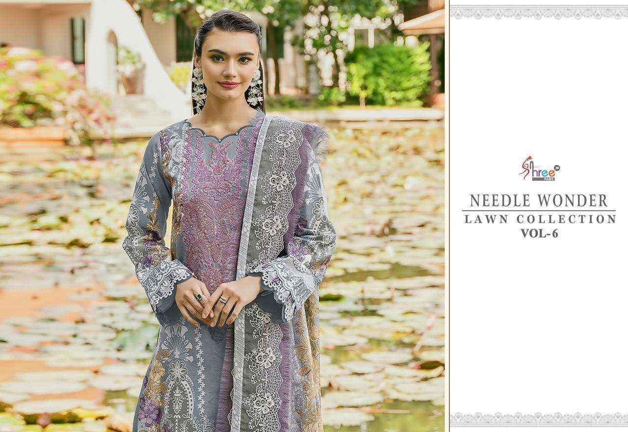 Shree Fabs Needle Wonder Lawn Collection Vol 6 Pakistani  Cotton Suit Salwar Kameez Wholesale Price ( 6 Pcs Catalog )