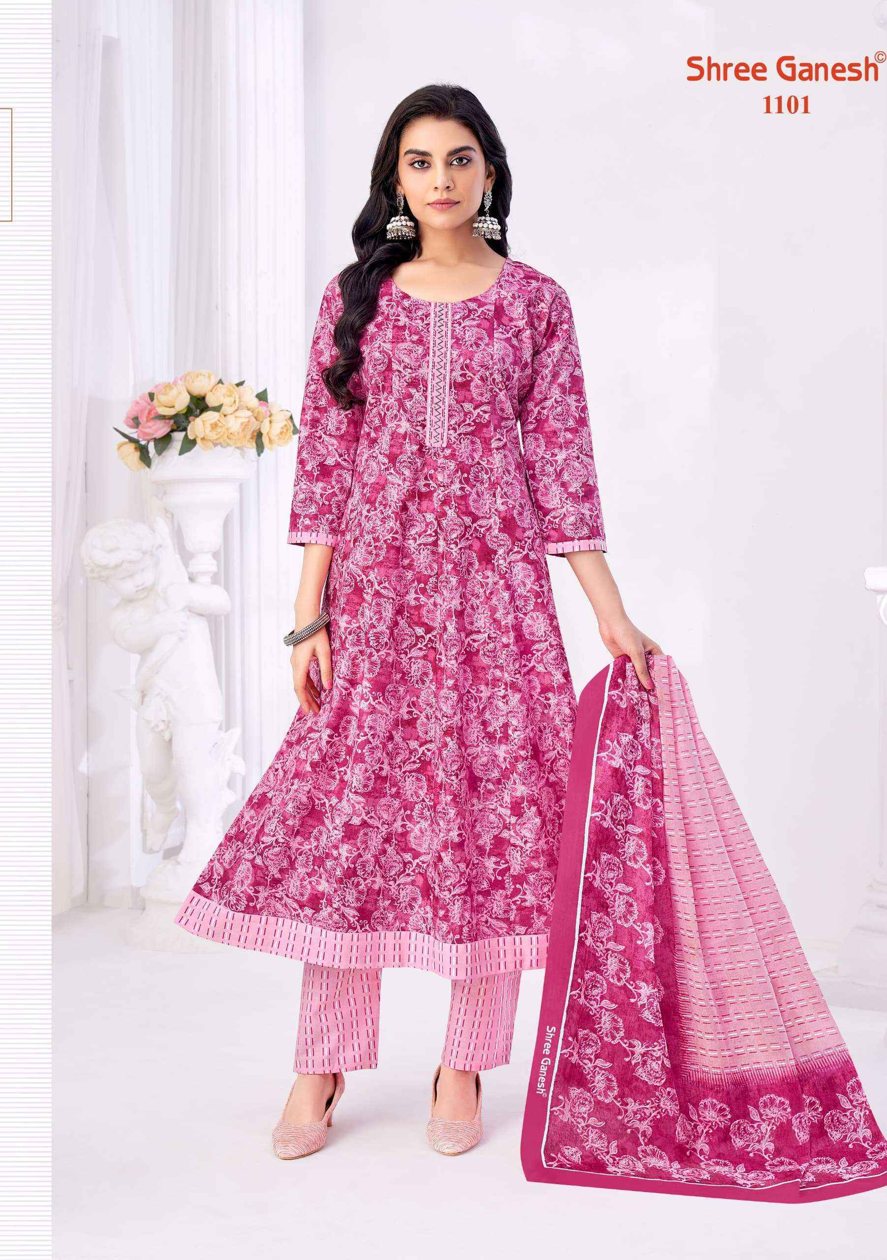 Shree Ganesh Zeenat Vol 1 Wholesale Cotton Readymade Suits ( 9 pcs Catalogue )