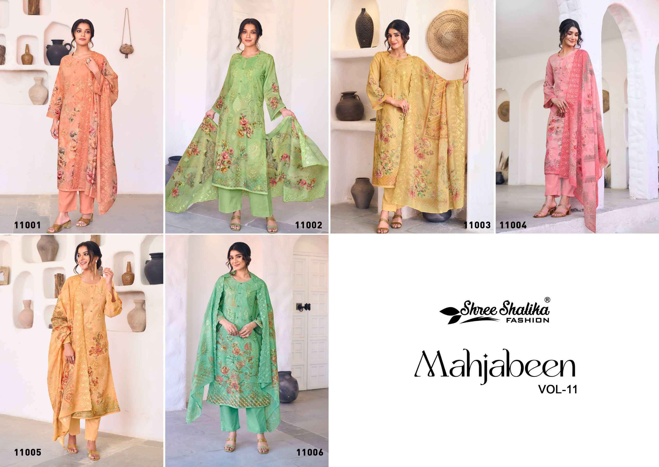 Shree Shalika Mahjabeen Vol 11 Exclusive Cotton Salwar Suit Wholesale Price ( 8 Pcs Catalog )