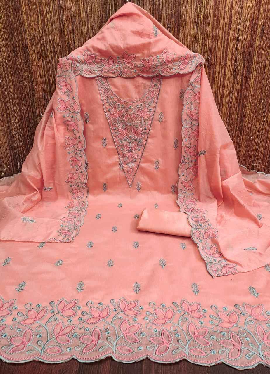 Siyapati 104 Heavy Chanderi Embroidery Designer Non Catalogue suits (5 pcs set )