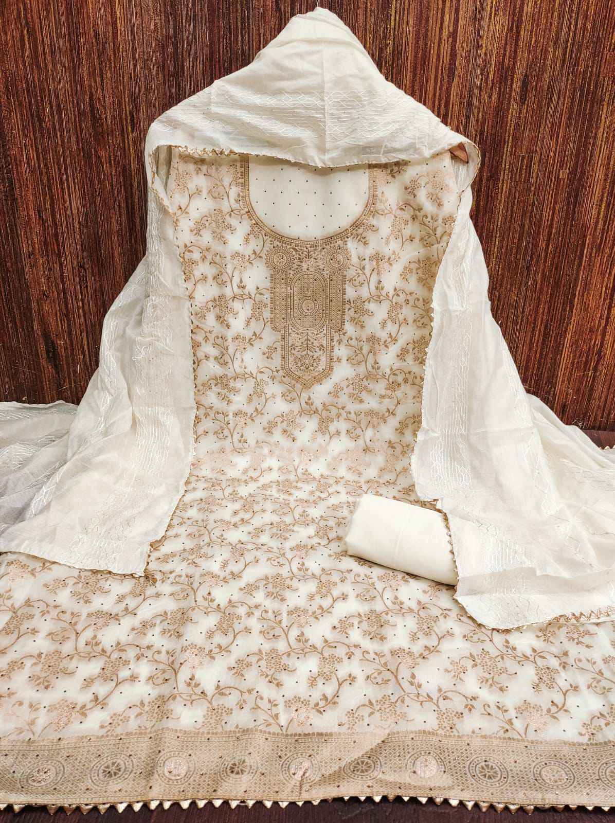 SIYAPATI 105 ORIGINAL BANARSI ZEQUARD WITH MACHINE DIAMOND NON CATALOG SUITS ( 6 PCS SET )