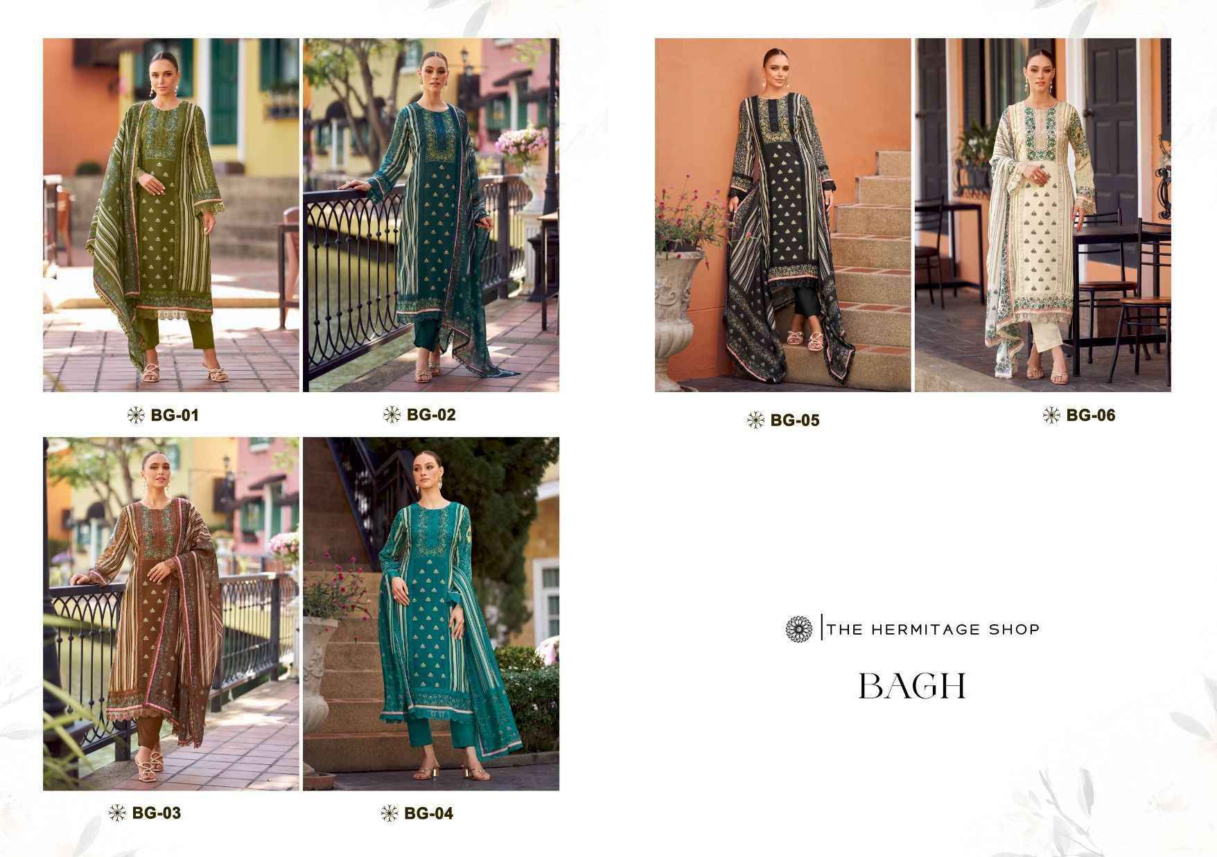 The Hermitage Shop Bagh Vol 2 Wholesale Pure Jam Satin Salwar Kameez ( 6 Pcs Catalog )