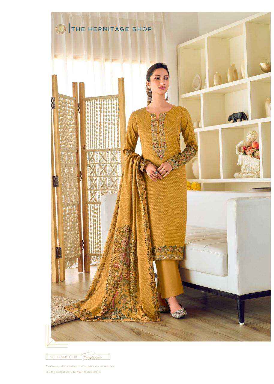 THE HERMITAGE SHOP MUGHAL JAM SATIN SALWAR KAMEEZ (4 PCS CATALOG )