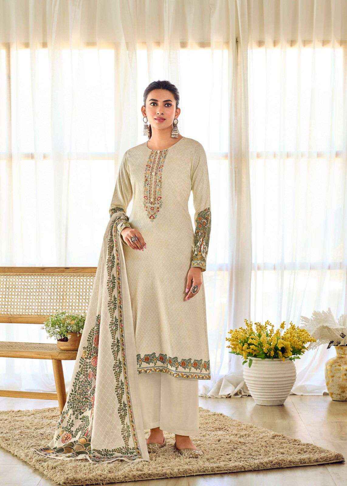 THE HERMITAGE SHOP MUGHAL JAM SATIN SALWAR KAMEEZ (4 PCS CATALOG )