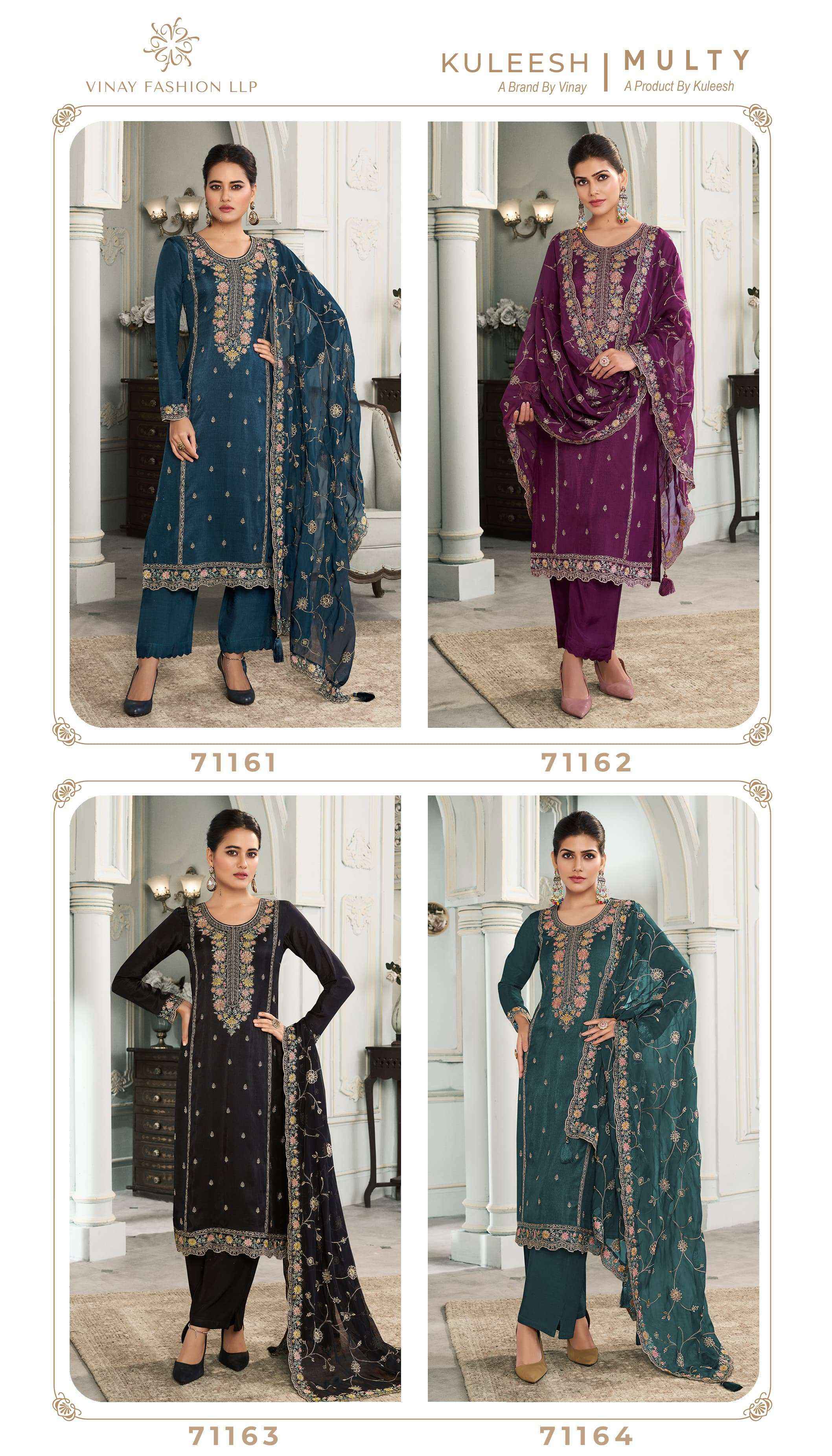 Vinay Fashion Kuleesh Multy Suits Latest Catalog Wholesale Price ( 4 Pcs Catalogue )