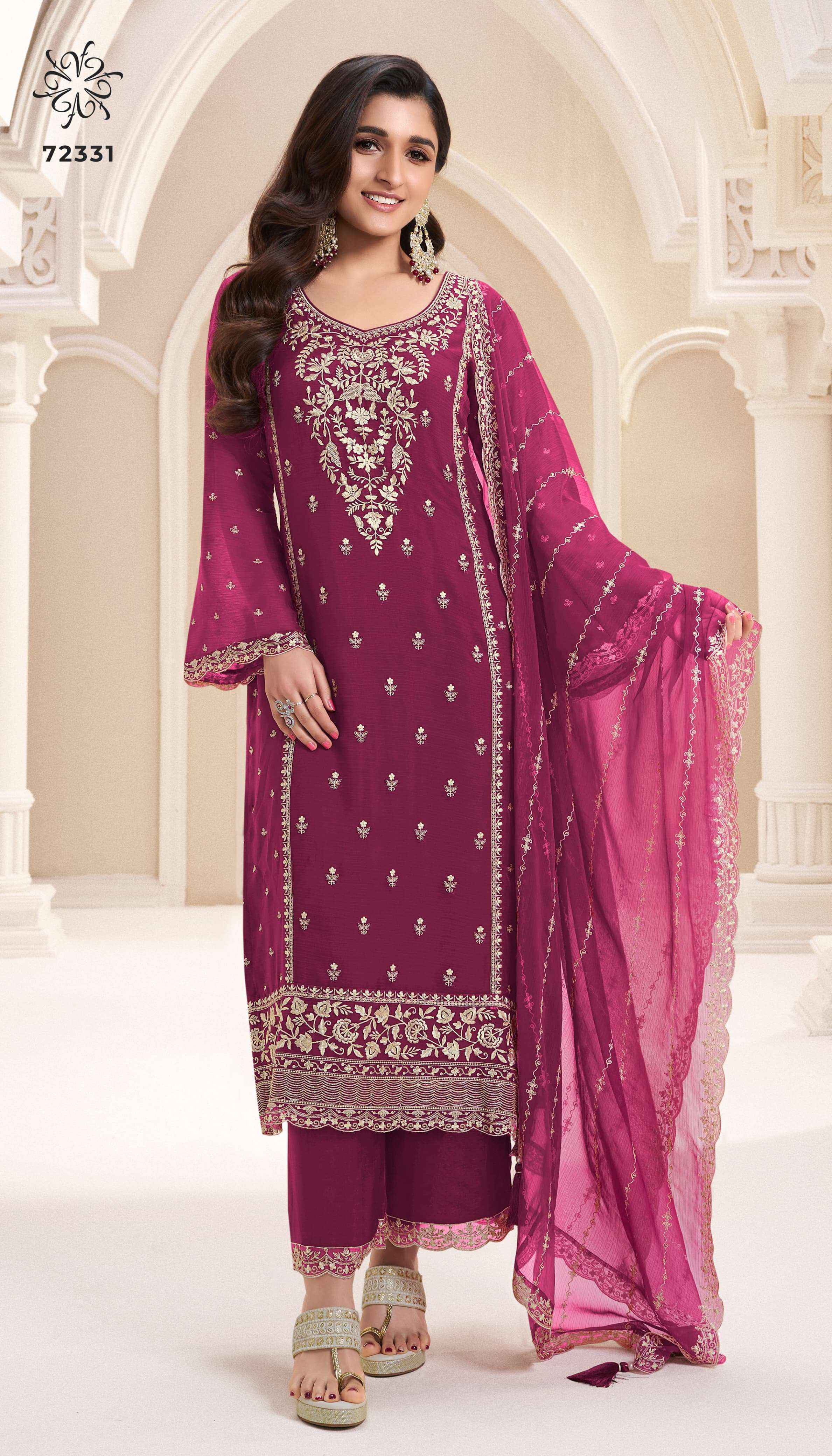 VINAY FASHION KULEESH NAISHA WHOLESALE SILK HEAVY DESIGNER WORK SUIT ( 6 PCS CATALOG )