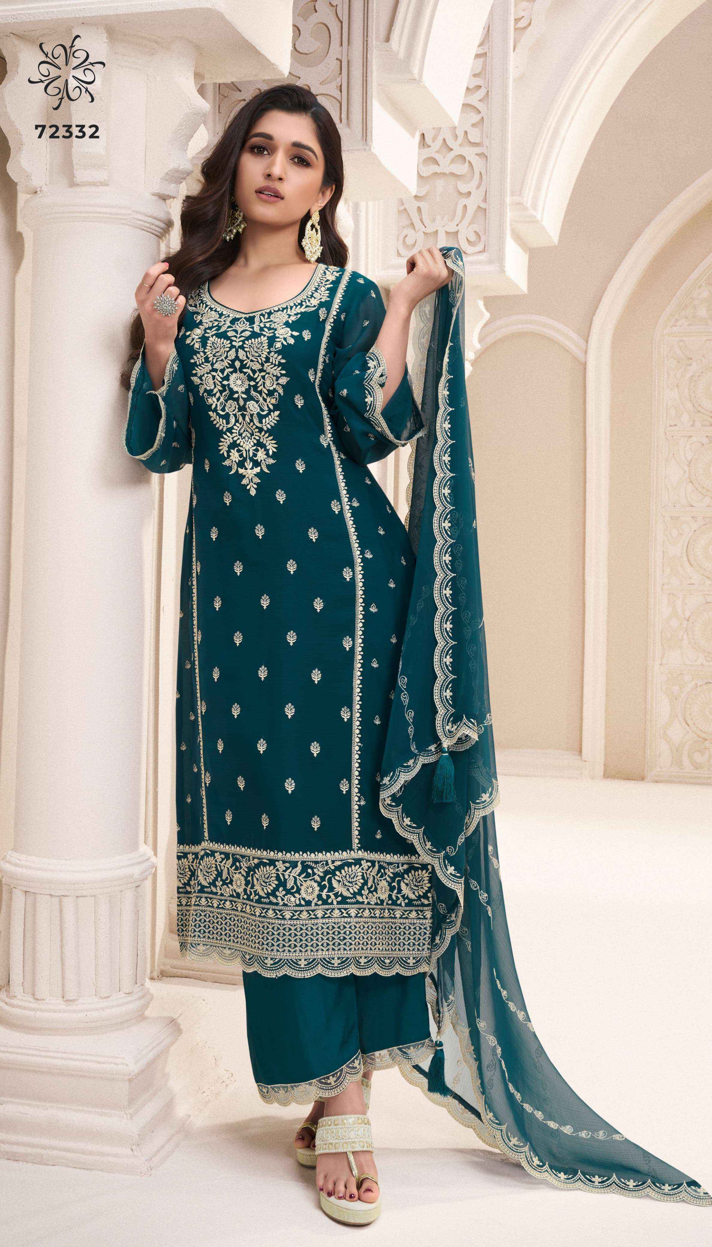 VINAY FASHION KULEESH NAISHA WHOLESALE SILK HEAVY DESIGNER WORK SUIT ( 6 PCS CATALOG )