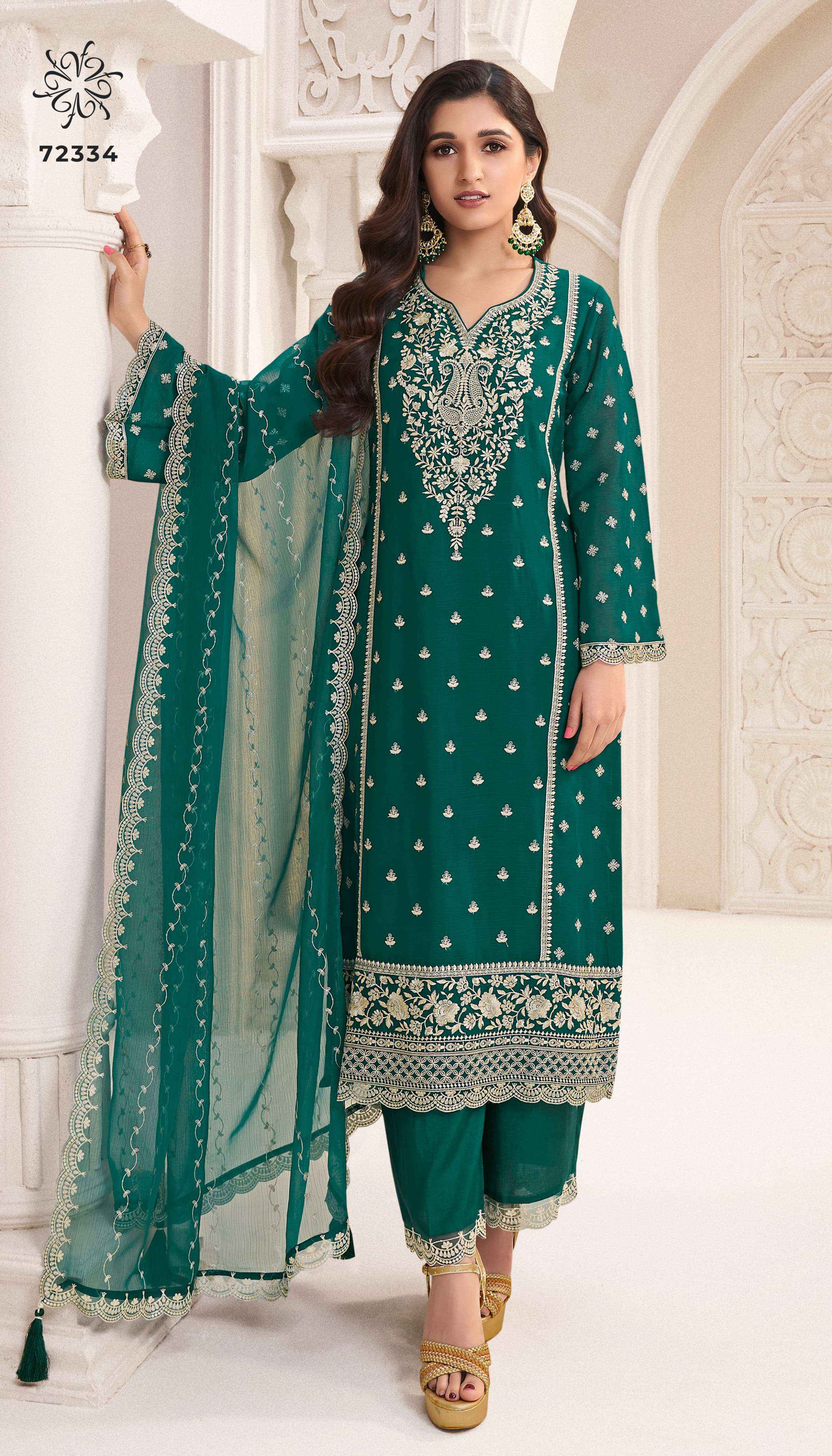 VINAY FASHION KULEESH NAISHA WHOLESALE SILK HEAVY DESIGNER WORK SUIT ( 6 PCS CATALOG )