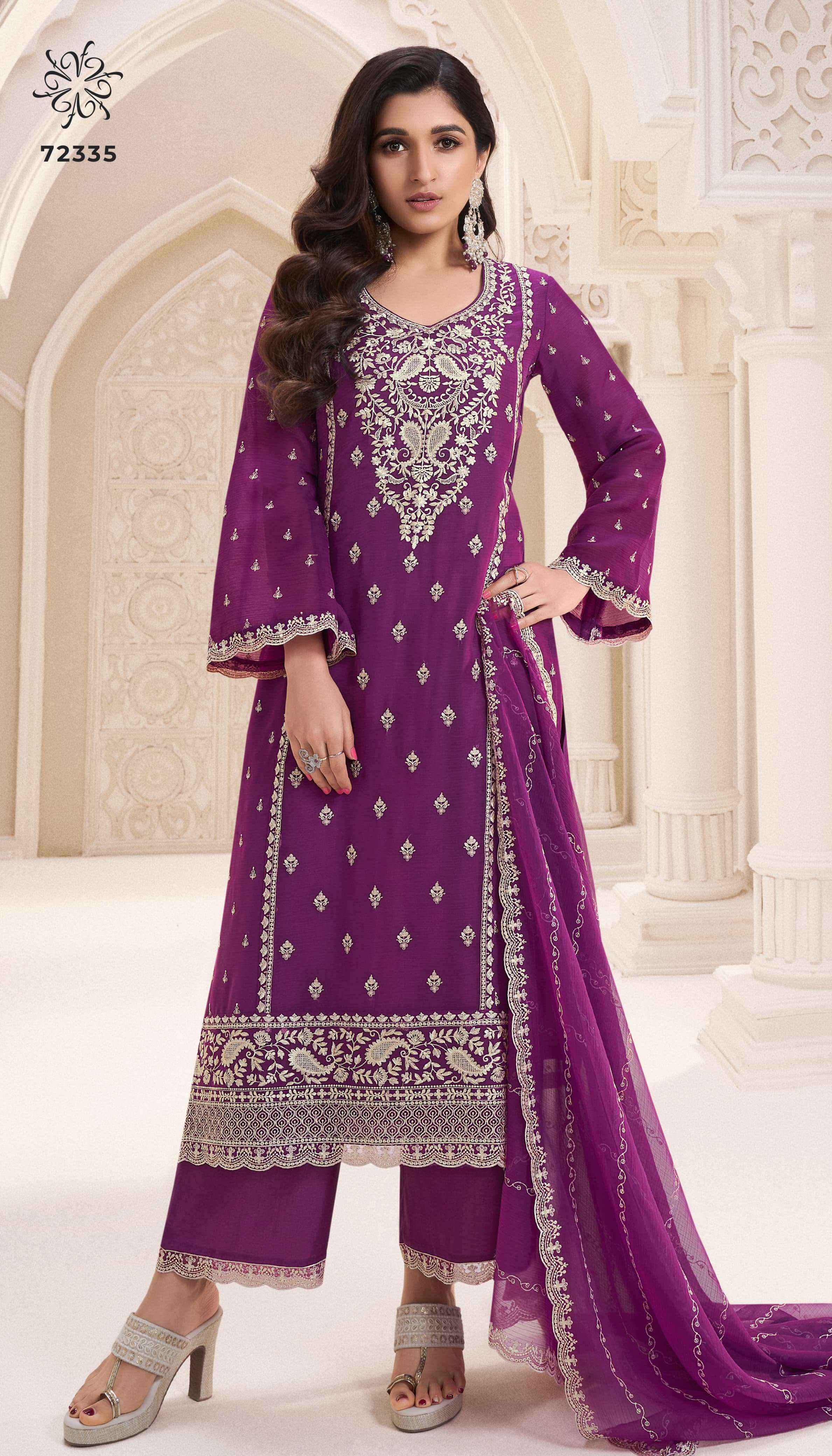 VINAY FASHION KULEESH NAISHA WHOLESALE SILK HEAVY DESIGNER WORK SUIT ( 6 PCS CATALOG )