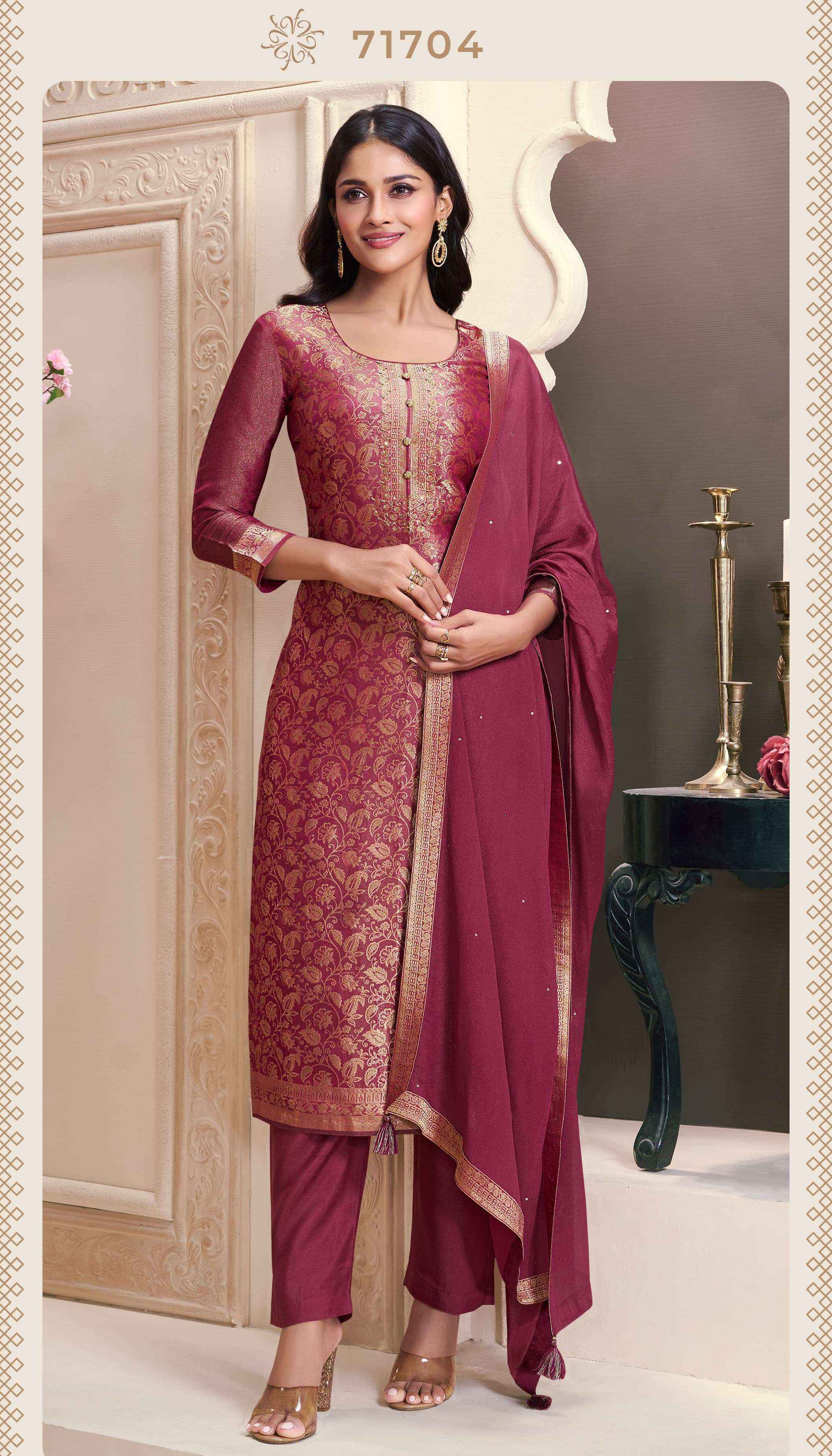 Vinay Fashion Kuleesh Star Vol 2 Simer Jacquard Salwar Kameez Wholesale Price ( 4 Pcs Catalog )