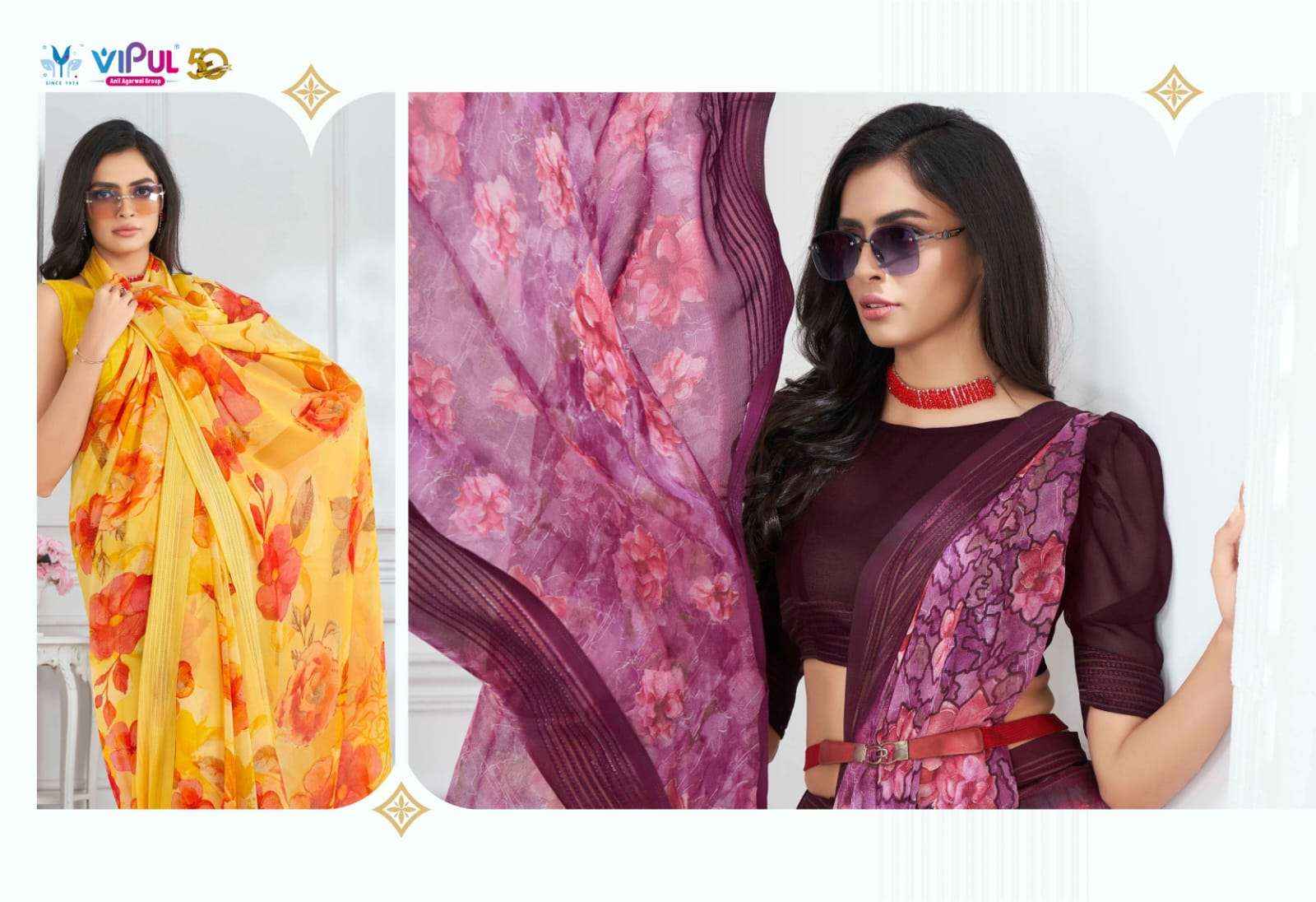 Vipul Falguni Vol 2 83403 TO 83411 Fancy Designer Style Georgette Saree Wholesale Price ( 9 Pcs Catalog )