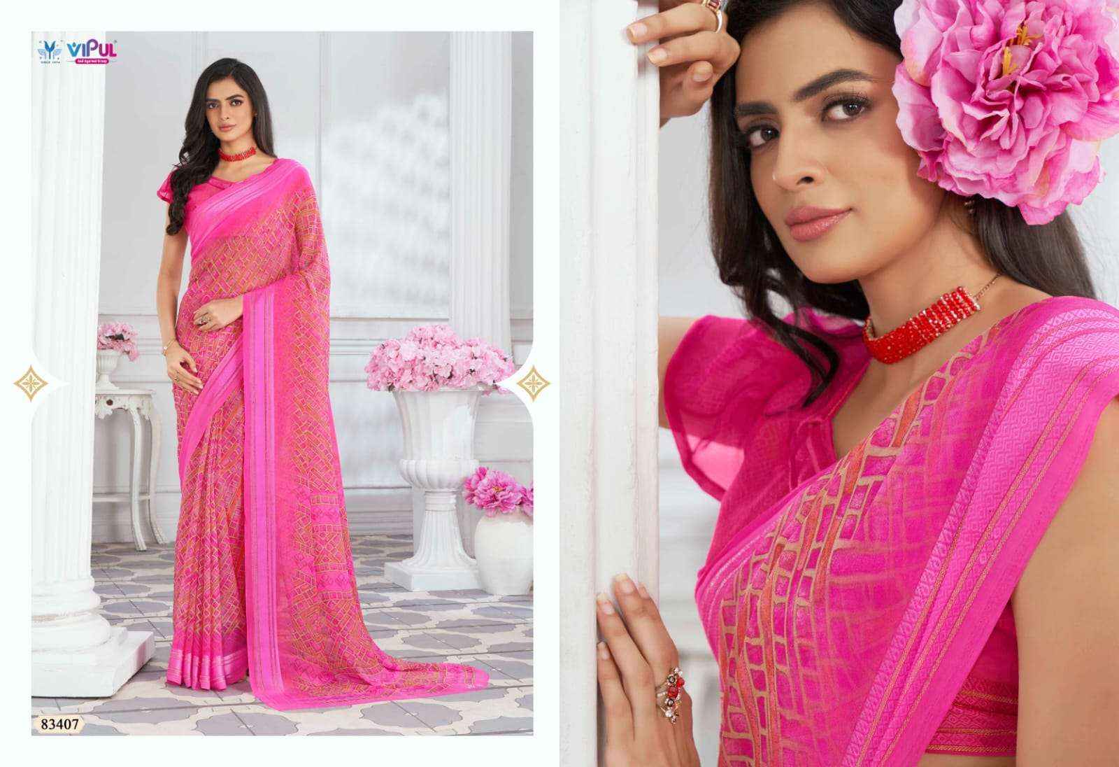 Vipul Falguni Vol 2 83403 TO 83411 Fancy Designer Style Georgette Saree Wholesale Price ( 9 Pcs Catalog )