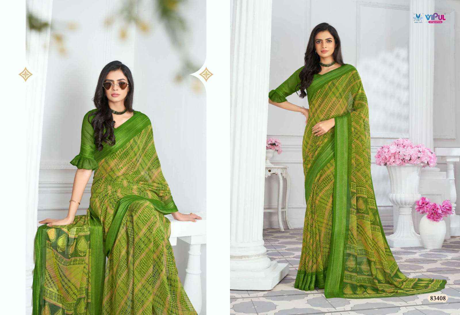 Vipul Falguni Vol 2 83403 TO 83411 Fancy Designer Style Georgette Saree Wholesale Price ( 9 Pcs Catalog )