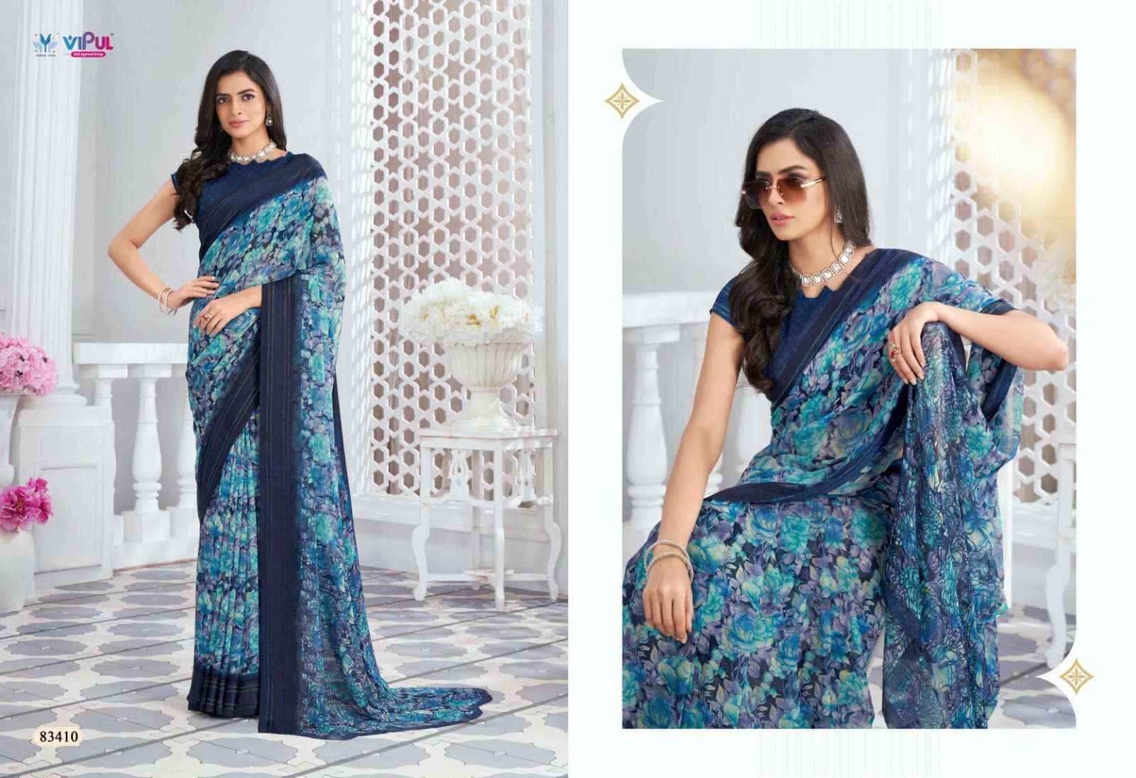 Vipul Falguni Vol 2 83403 TO 83411 Fancy Designer Style Georgette Saree Wholesale Price ( 9 Pcs Catalog )