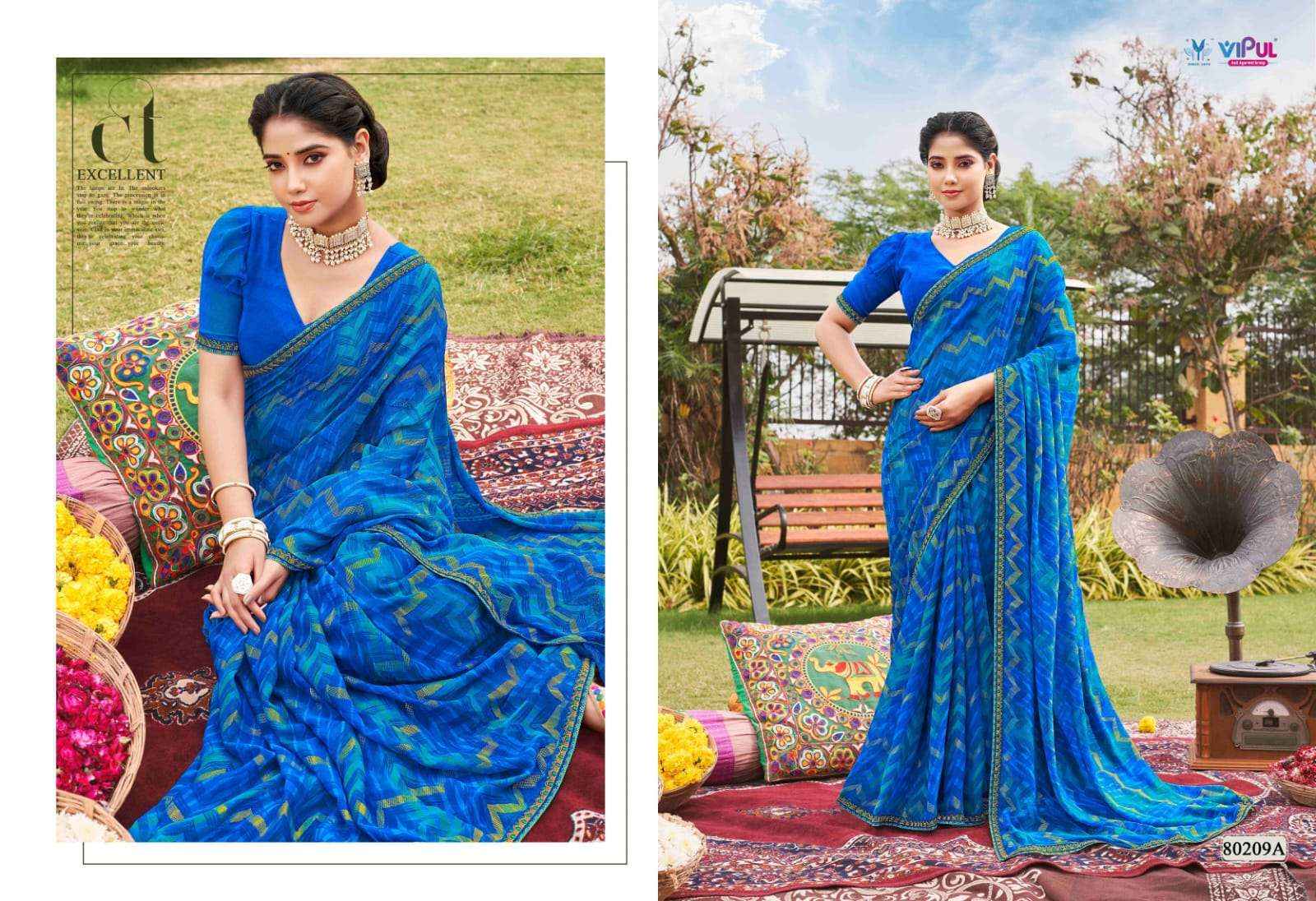 Vipul Sajeeli 80208 To 80215 Daily Wear Style  Saree Wholesale Price ( 8 Pcs Catalog )