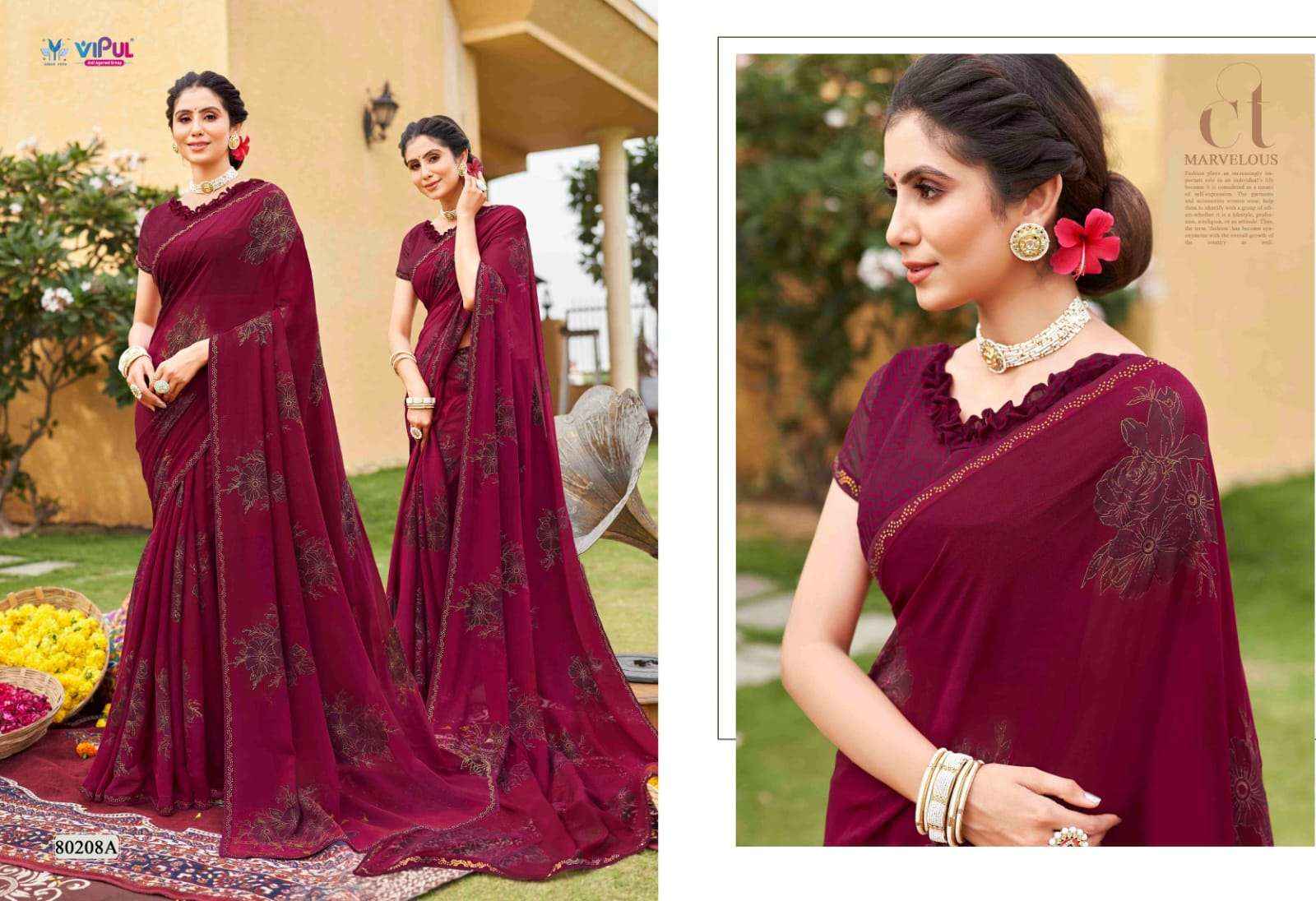 Vipul Sajeeli 80208 To 80215 Daily Wear Style  Saree Wholesale Price ( 8 Pcs Catalog )