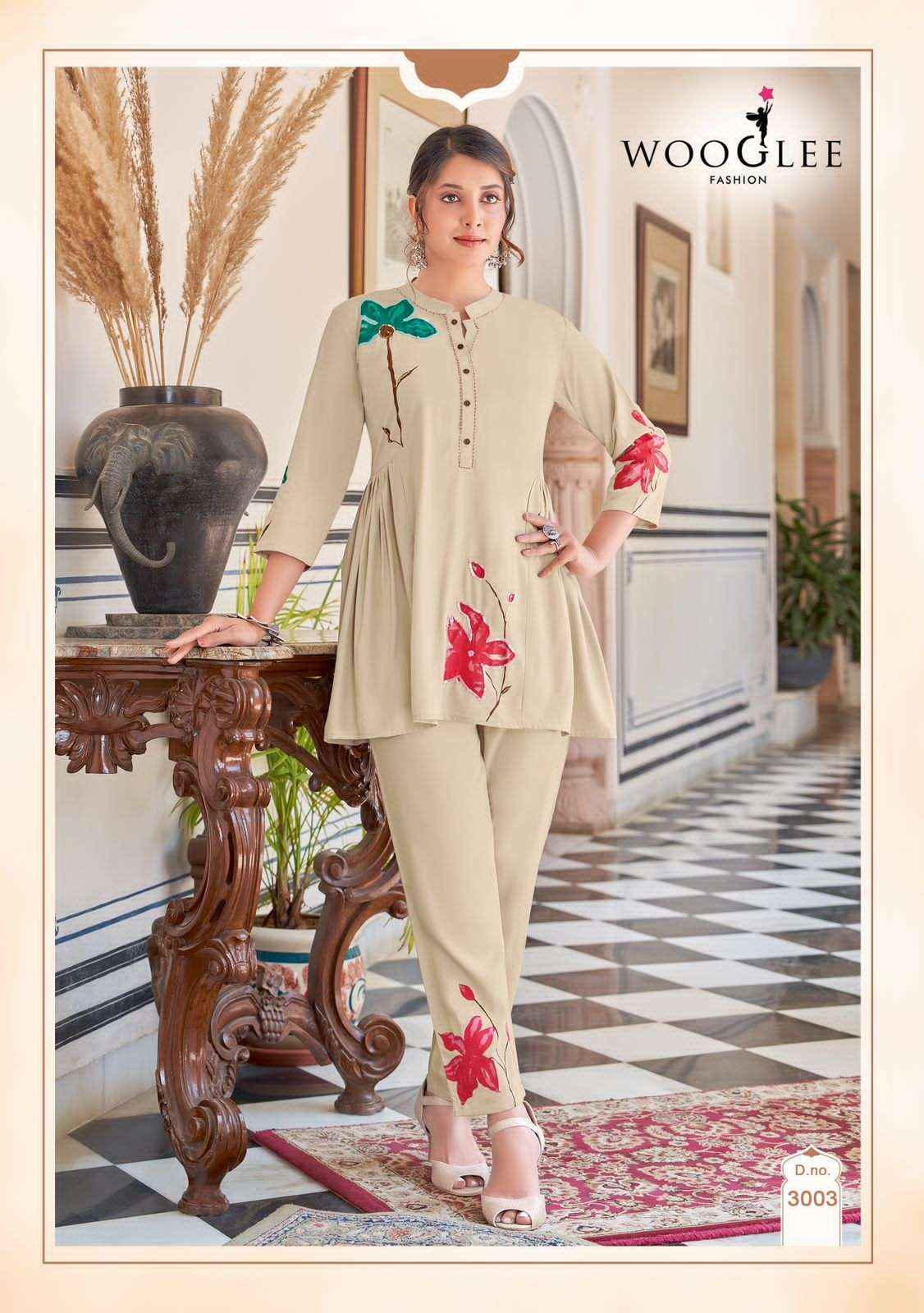WOOGLEE TULIP WHOLESALE RAYON FANCY CAUSAL LOOKS CO-ORD SET ( 4 PCS CATALOGUE )