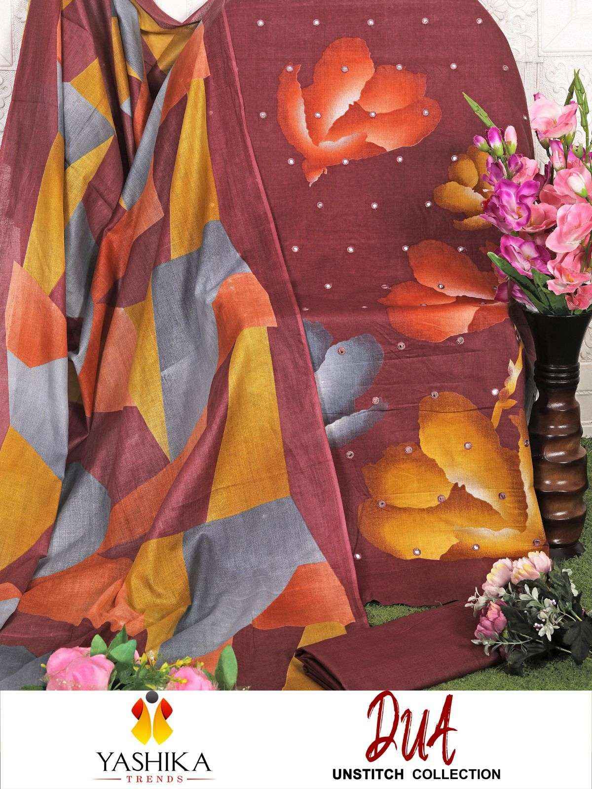 YASHIKA TRENDS DUA VOL 3 COTTON DIGITAL PRINTS DRESS MATERIAL ( 8 PCS CATALOGUE )