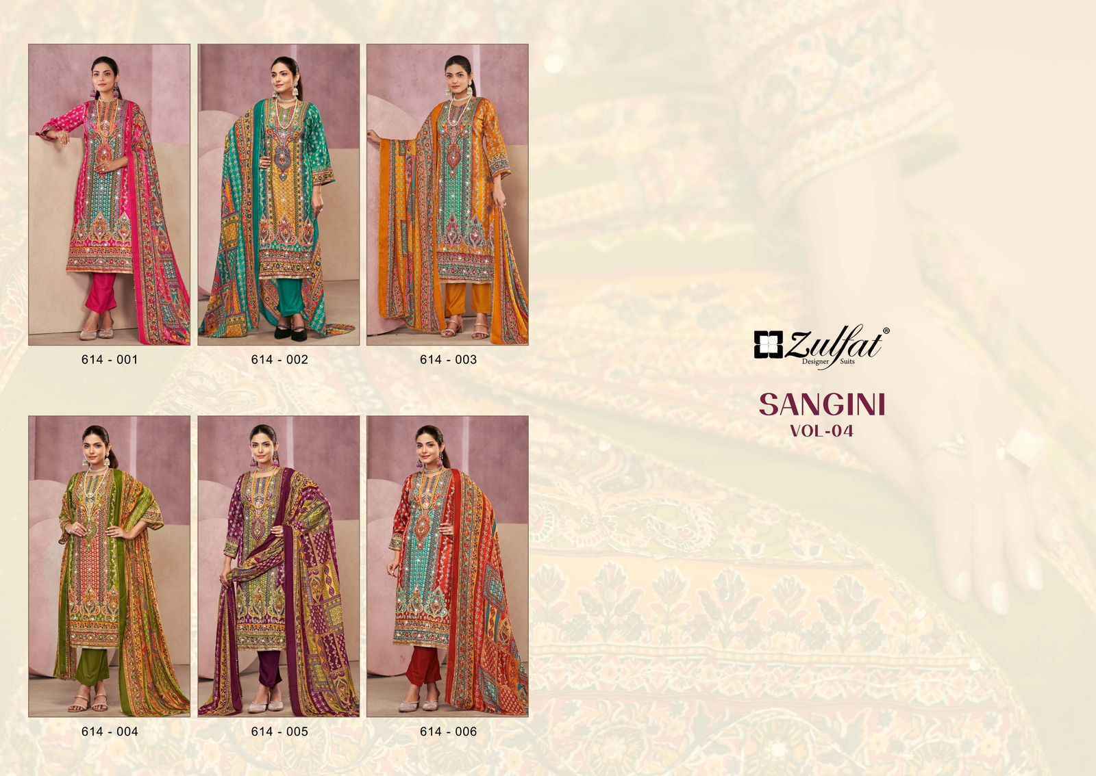 Zulfat Sangini Vol 4 Jam Cotton Salwar Kameez Wholesale Price ( 6 Pcs Catalog )