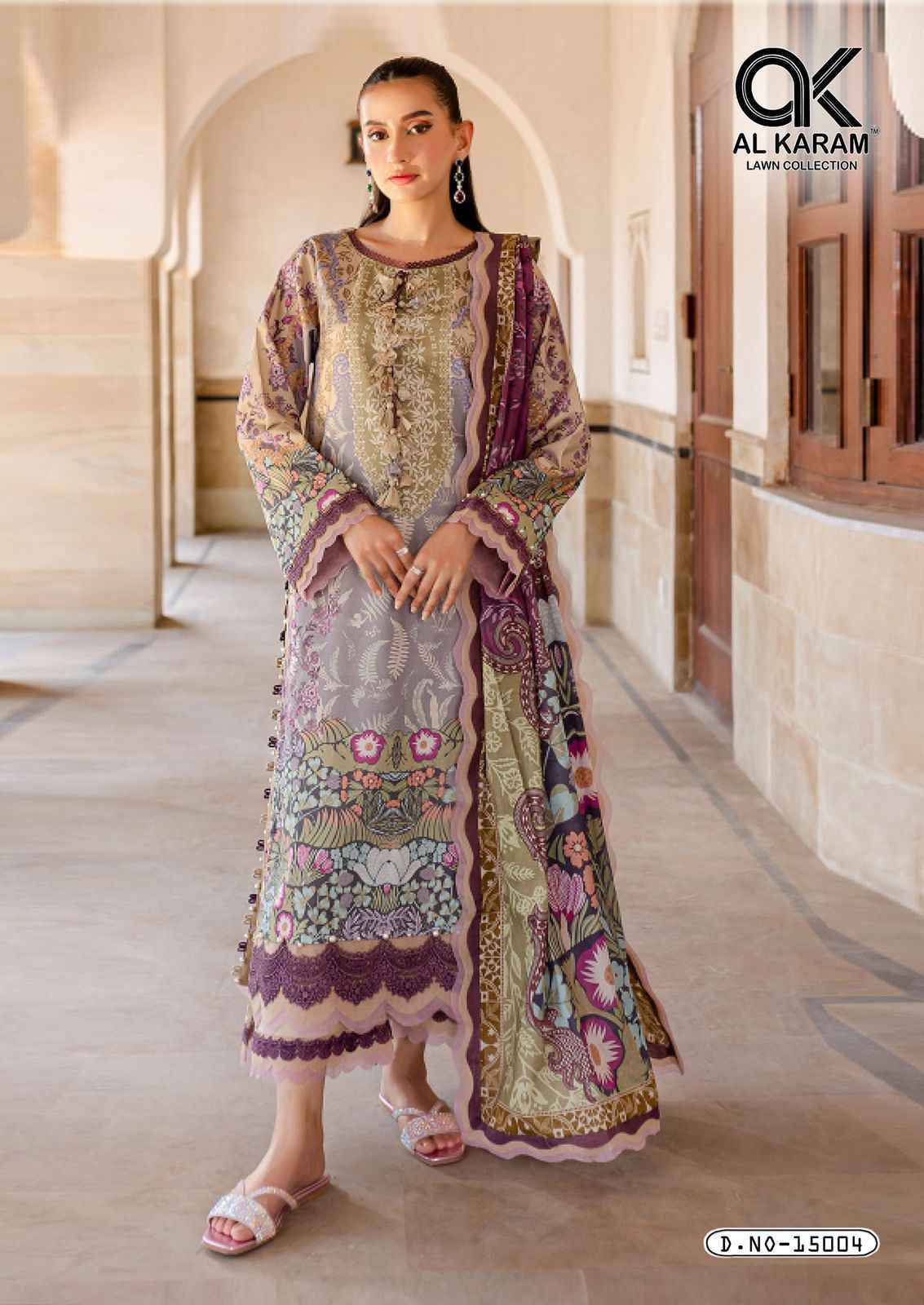 Al Karam Kesariya Vol 15 Wholesale Cambric Cotton Dress Material ( 6 pcs Catalogue )