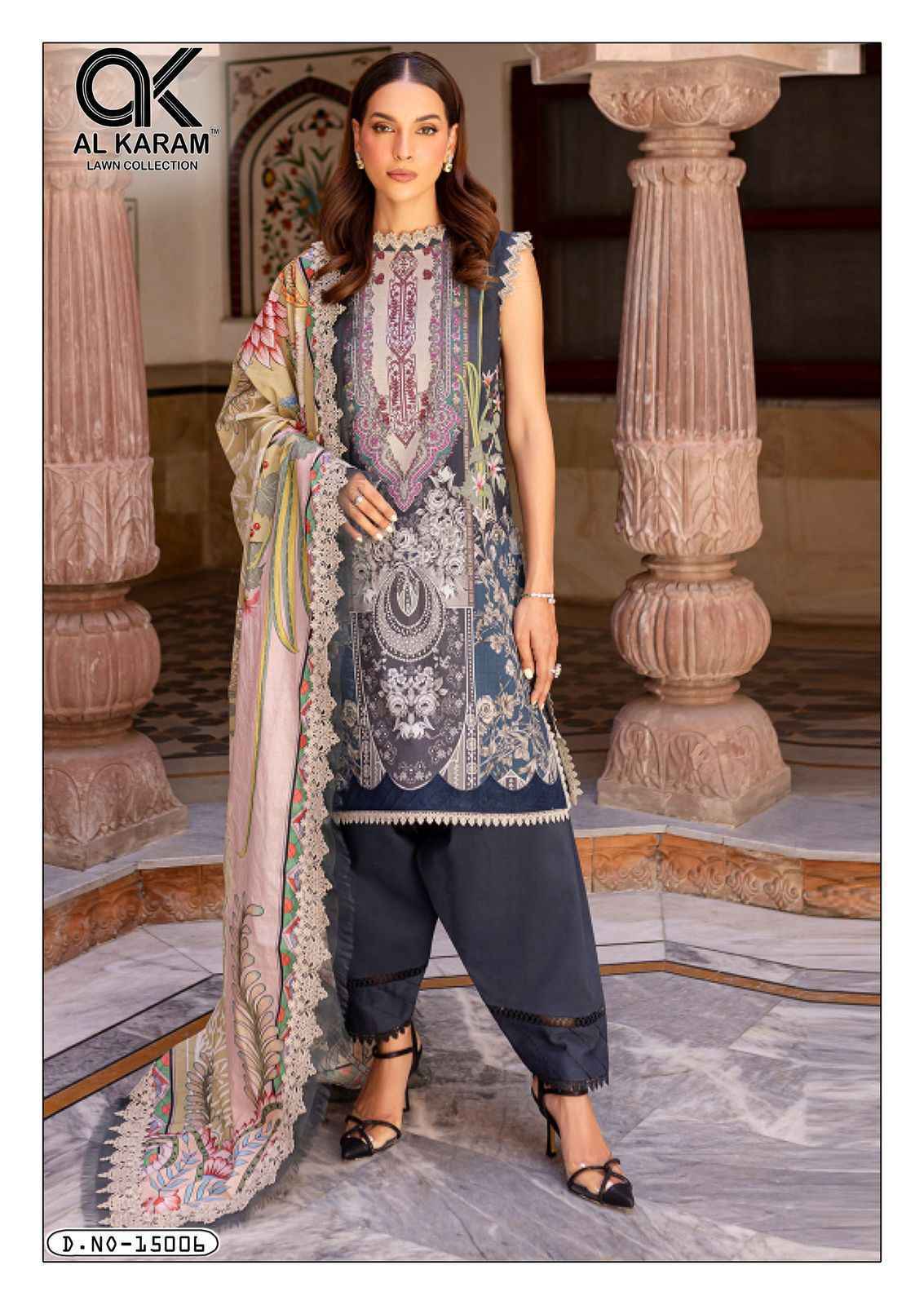 Al Karam Kesariya Vol 15 Wholesale Cambric Cotton Dress Material ( 6 pcs Catalogue )