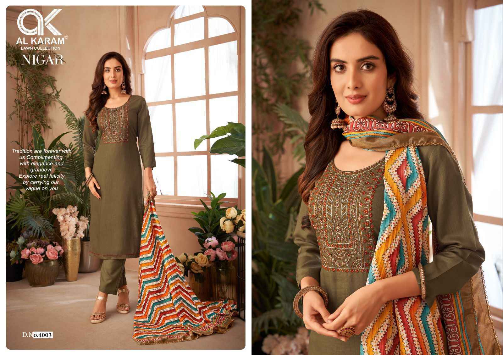 Al Karam Nigar Edition 4 Reyon Salwar Kameez Wholesale Price ( 6 Pcs Catalog )