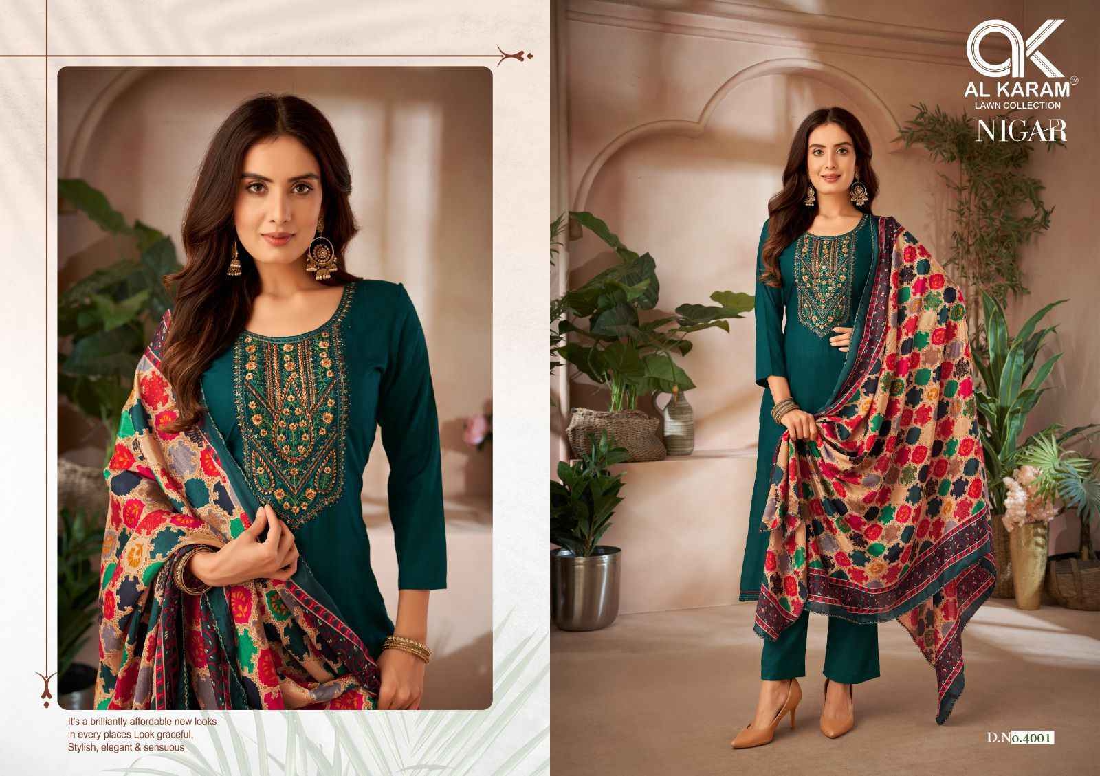 Al Karam Nigar Edition 4 Reyon Salwar Kameez Wholesale Price ( 6 Pcs Catalog )