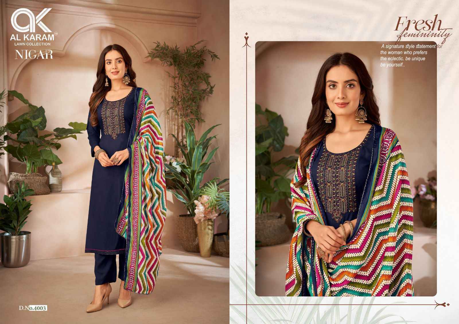 Al Karam Nigar Edition 4 Reyon Salwar Kameez Wholesale Price ( 6 Pcs Catalog )